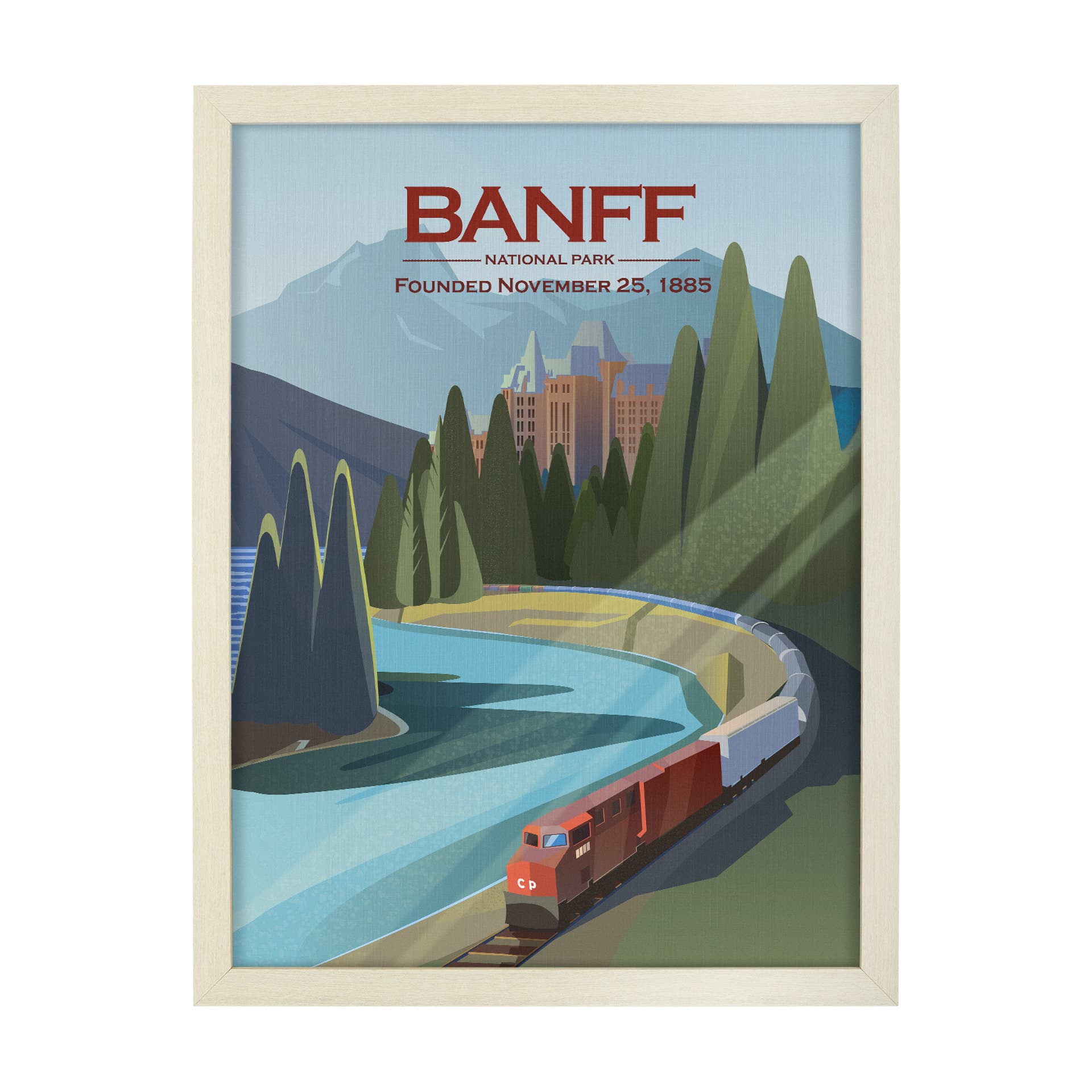 Banff Go Canada (L) by Mercana Studio a Hand Embellished Decograph Framed Art Print — product photograph