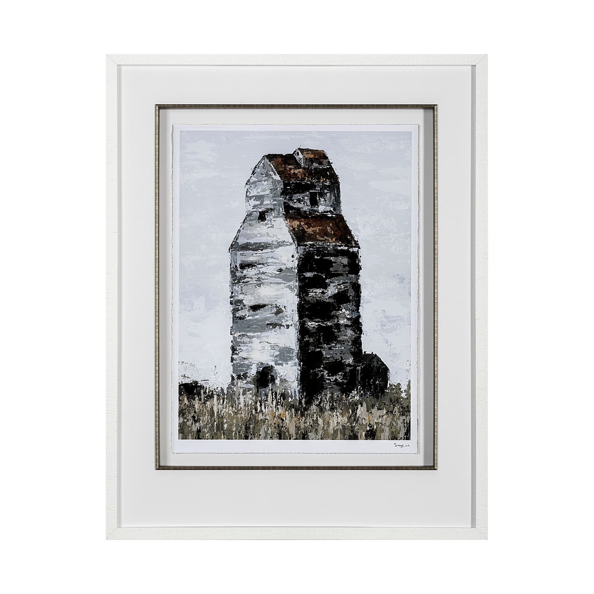 Abandoned Grain Elevator II by Mercana Studio Hand Embelished Framed Art Print Matted under Glass — product photograph