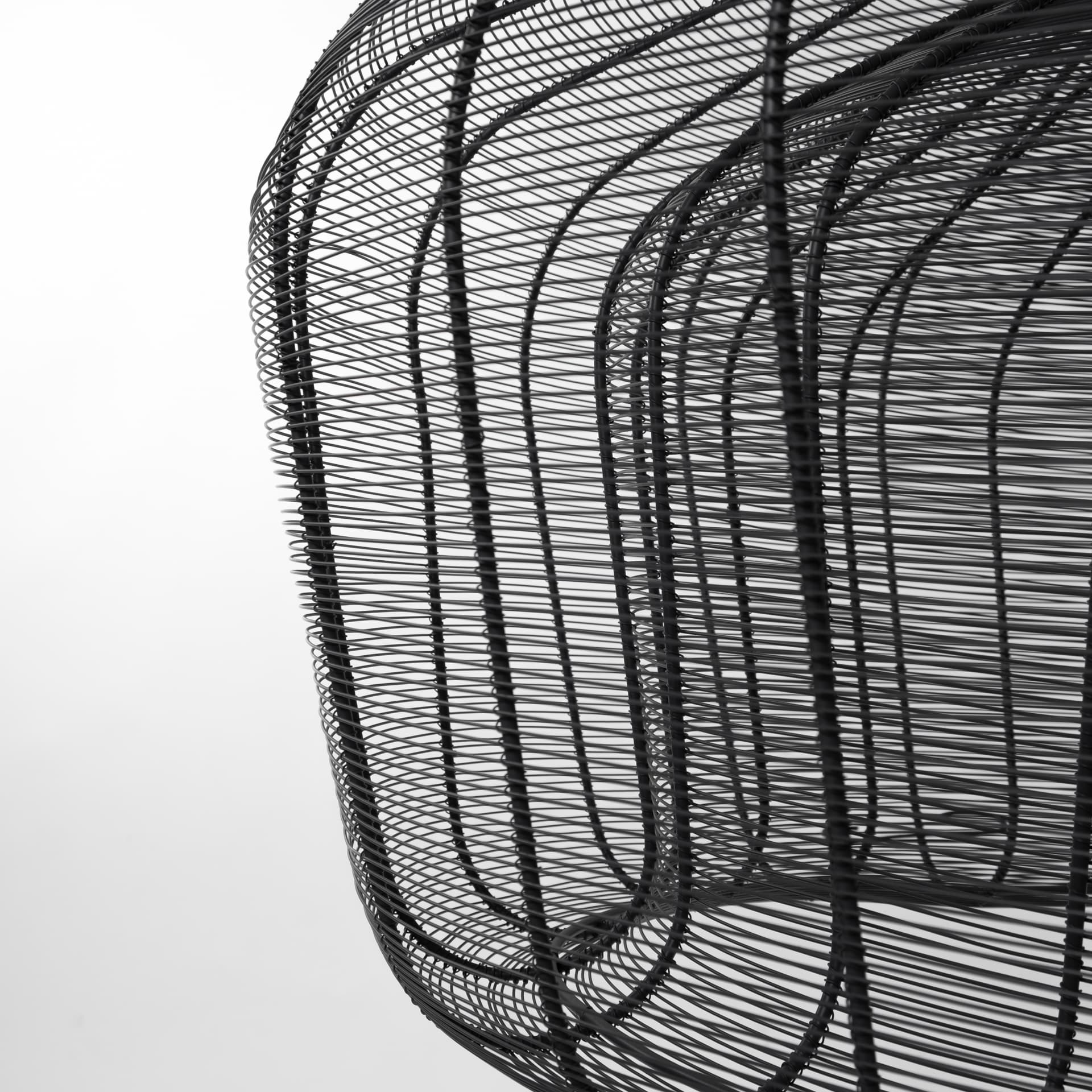 Camila (40"x31") Black Metal Mesh-Style Four Bulb Chandelier — product photograph