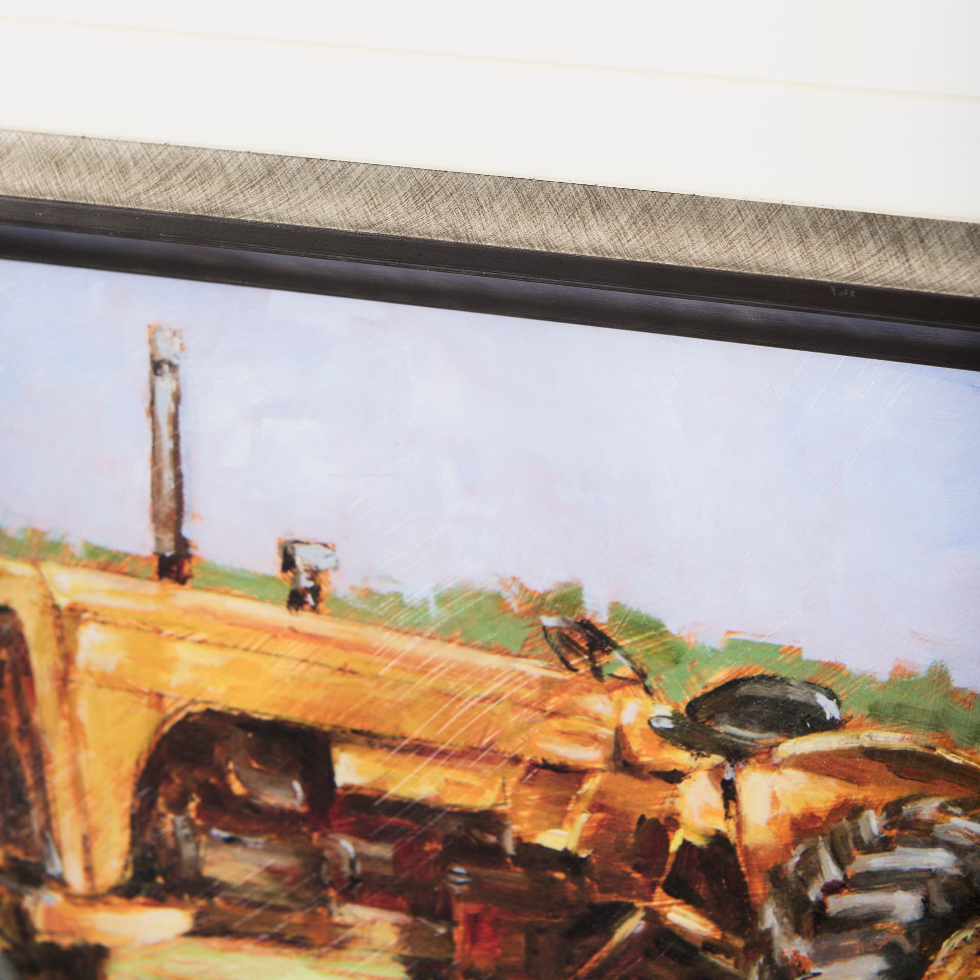 Rustic Tractors IV by Mercana Studio a Hand Embellished Textured Framed Art Print Matted under Glass — product photograph