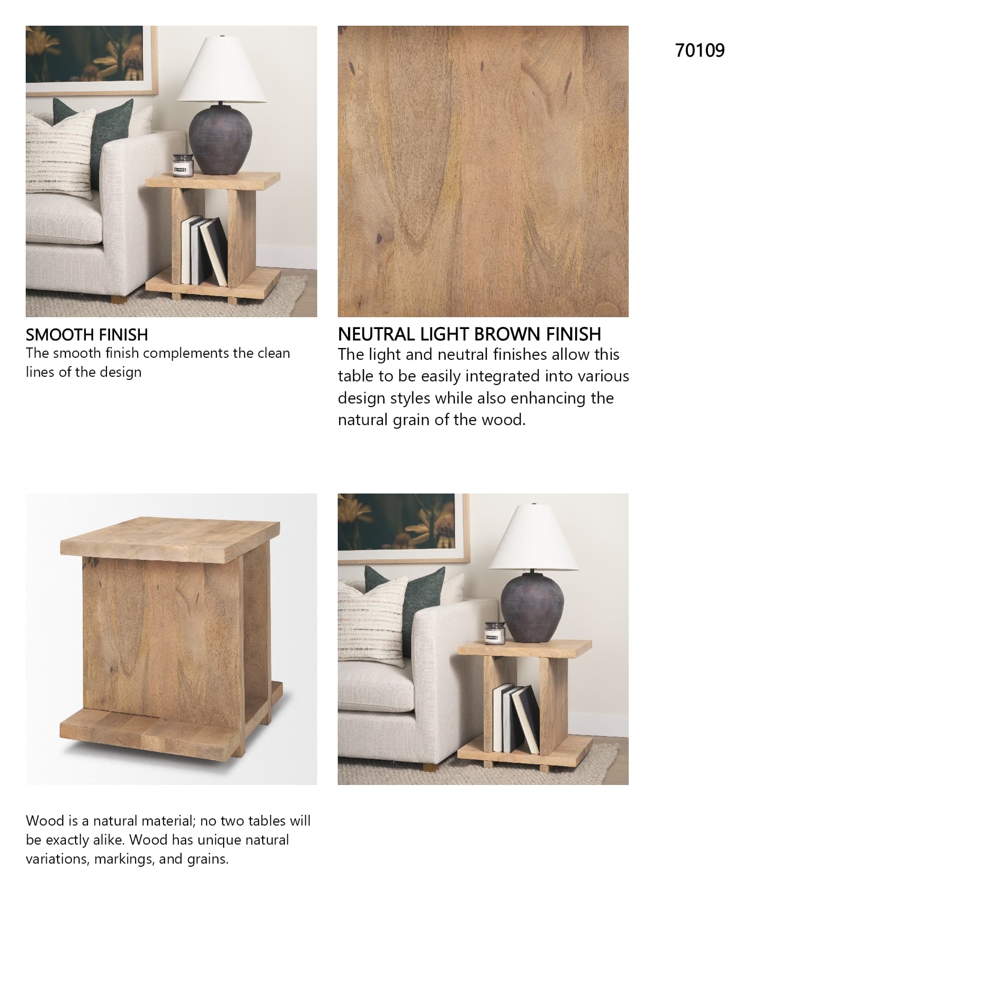 Nohr Light Brown Accent Table — in a styled room