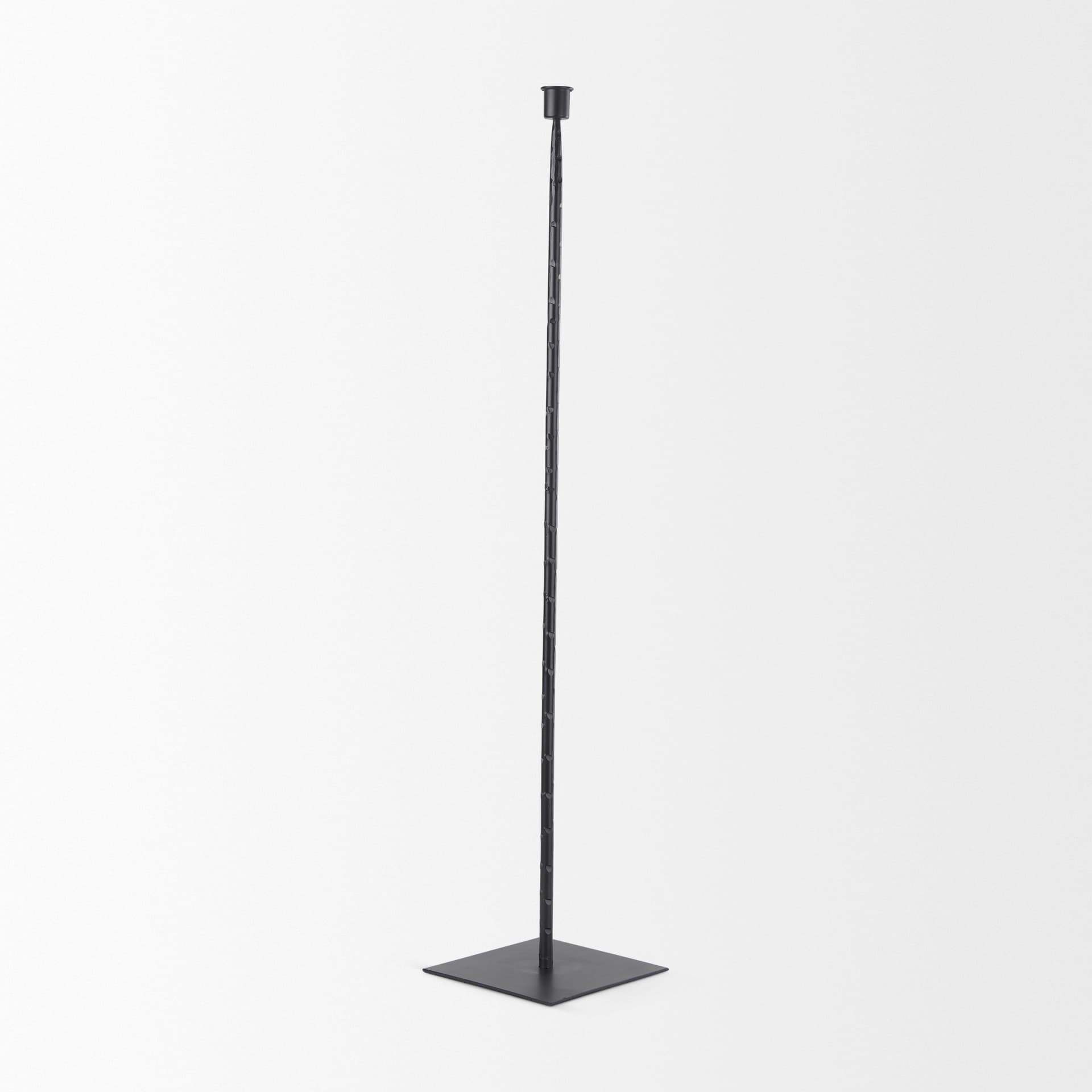 Porter 6.0L x 6.0W x 30.0H Large Black Iron Candle Holder — product photograph