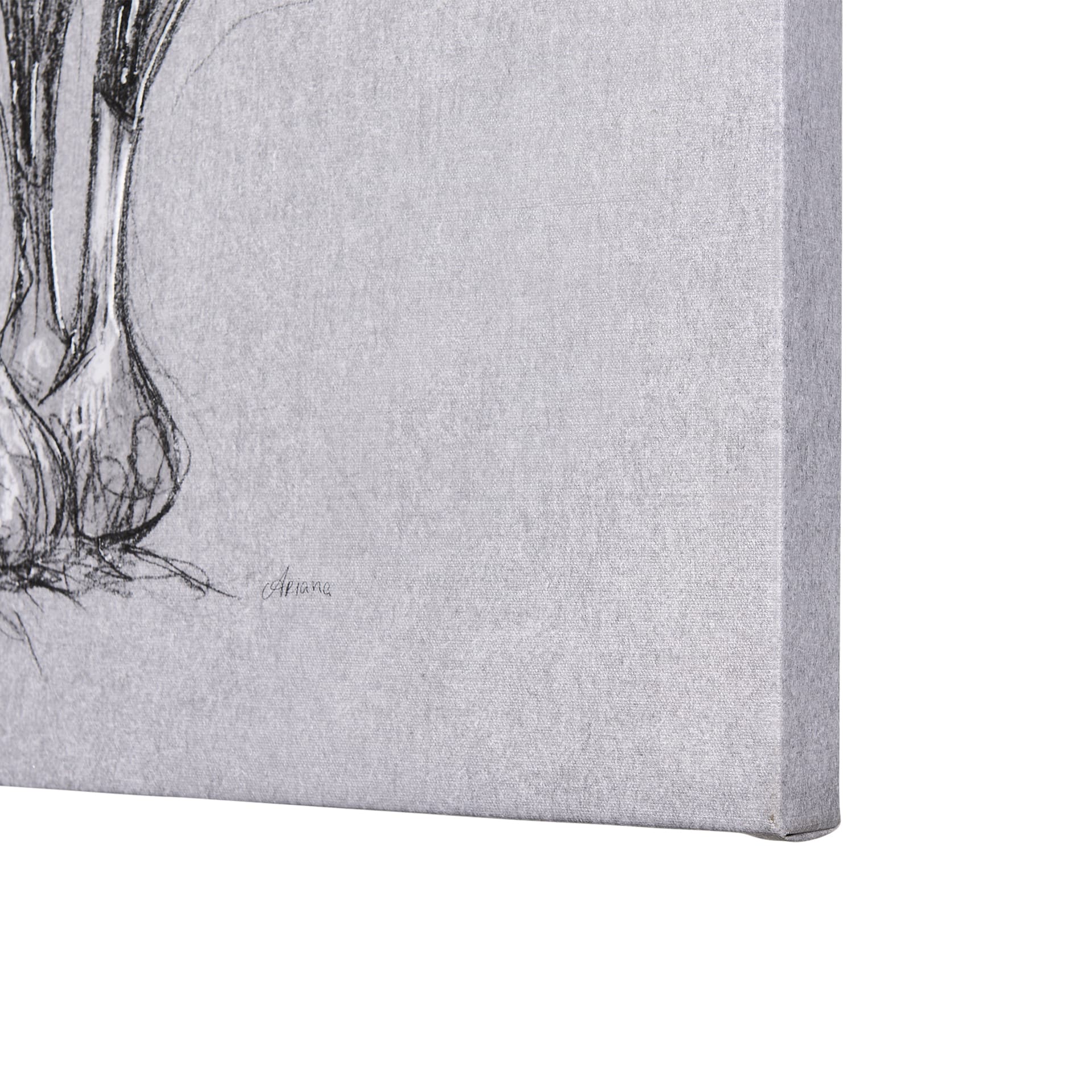 Botanical sketches VI (Grey) by Mercana Studio a Hand Embellished Textured Canvas — product photograph
