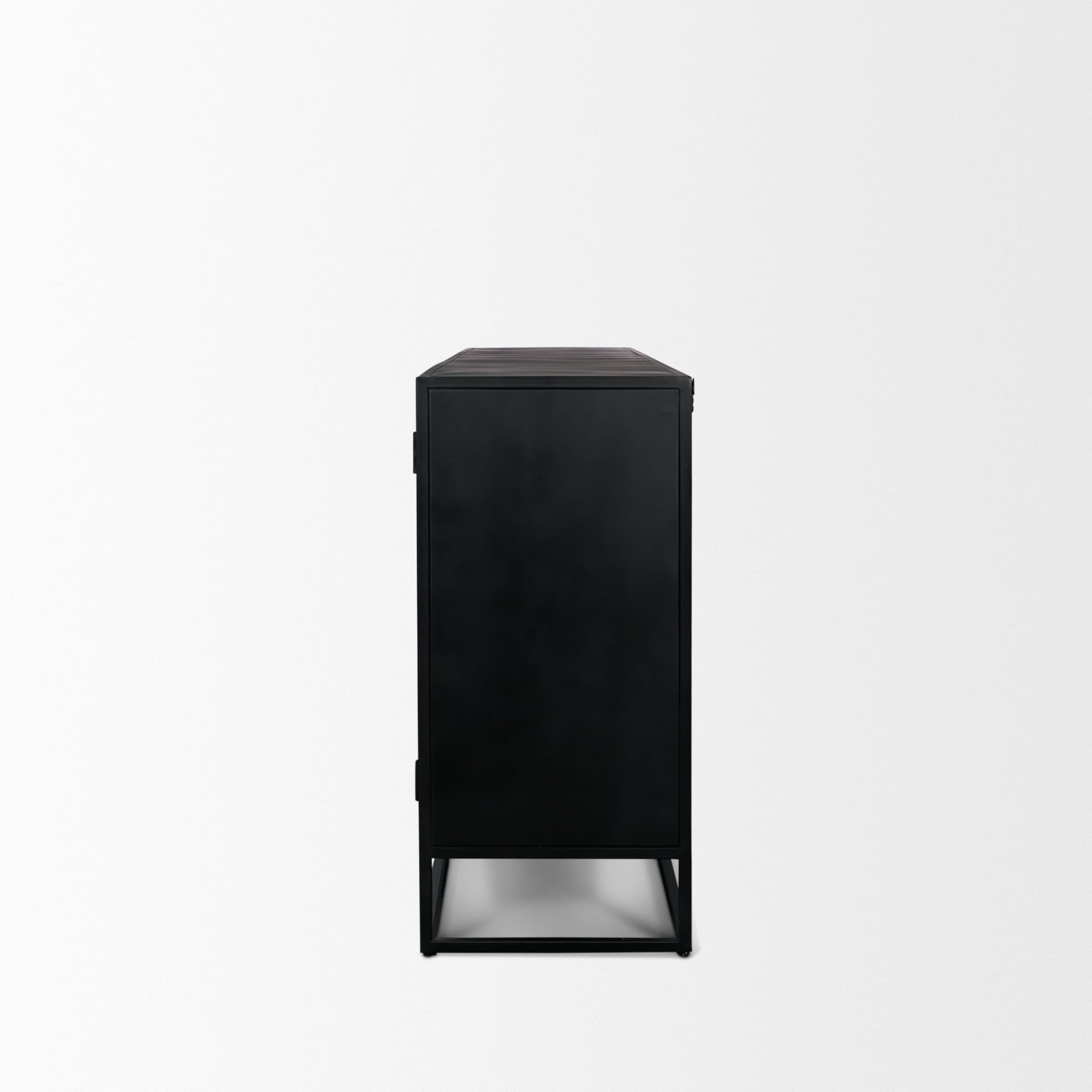 Sloan 80" Light Brown Wood W/Black Metal Frame Sideboard — product photograph