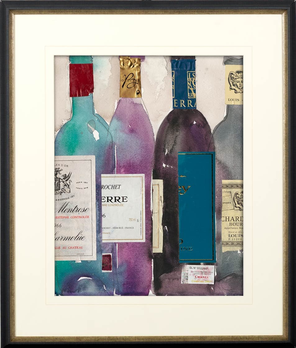 Dinner Party II by Samuel Dixon a Hand Embellished Textured Framed Art Print Matted under Glass — product photograph