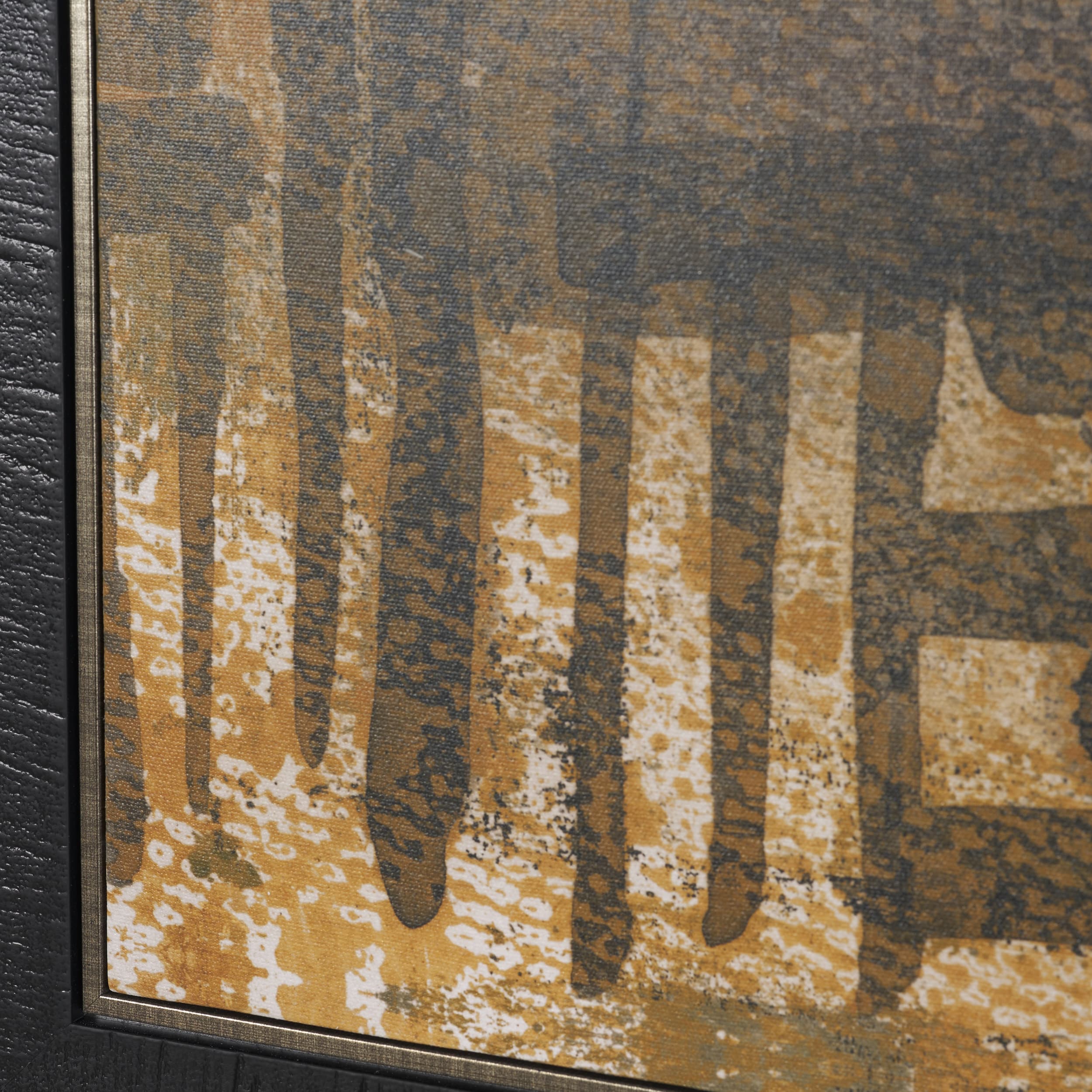 Bronze Geometry II by Mercana Studio Hand-Embellished Textured Framed Canvas Artwork — product photograph