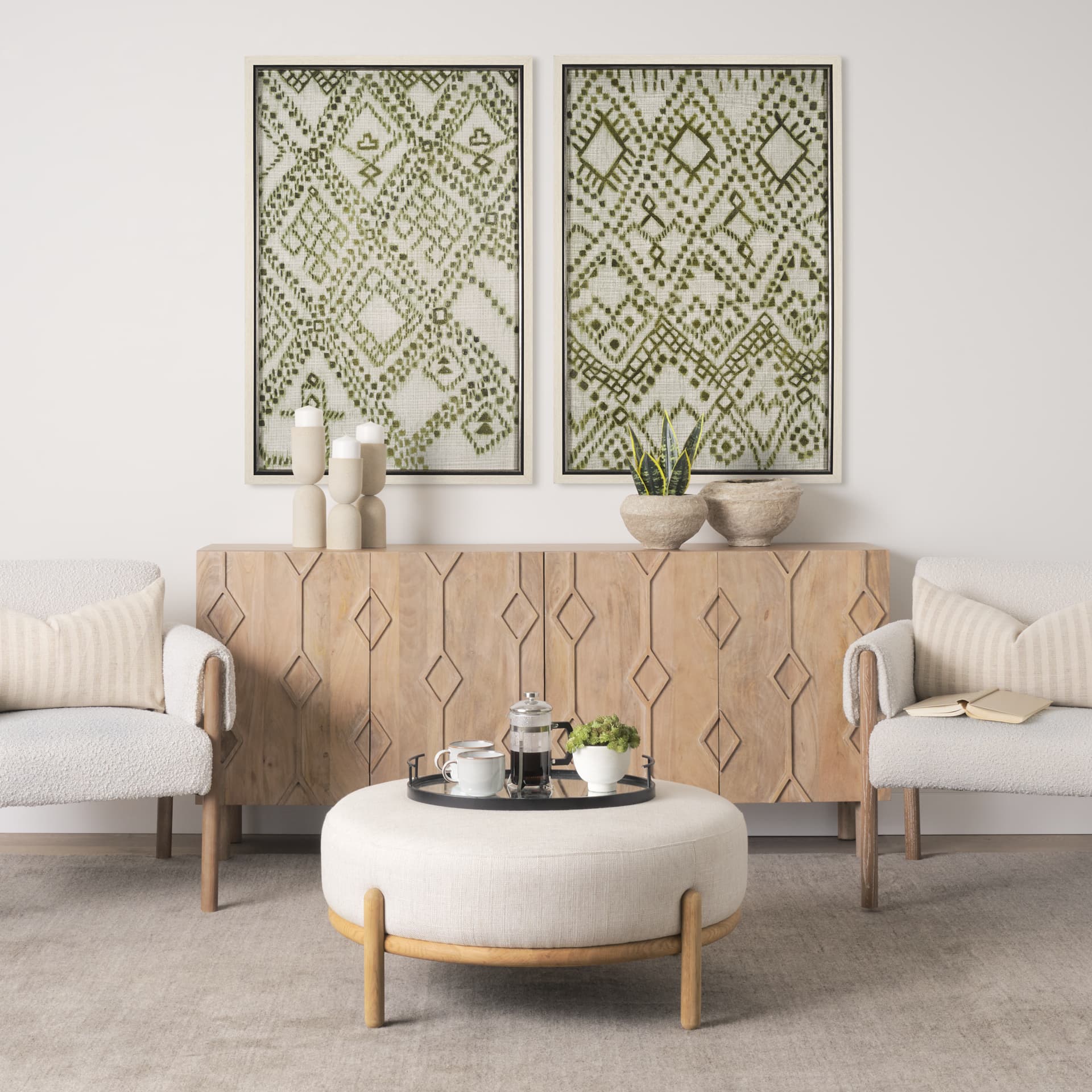 Story Teller I Olive by Mercana Studio a Hand Embelished Textured Framed Art Print — product photograph