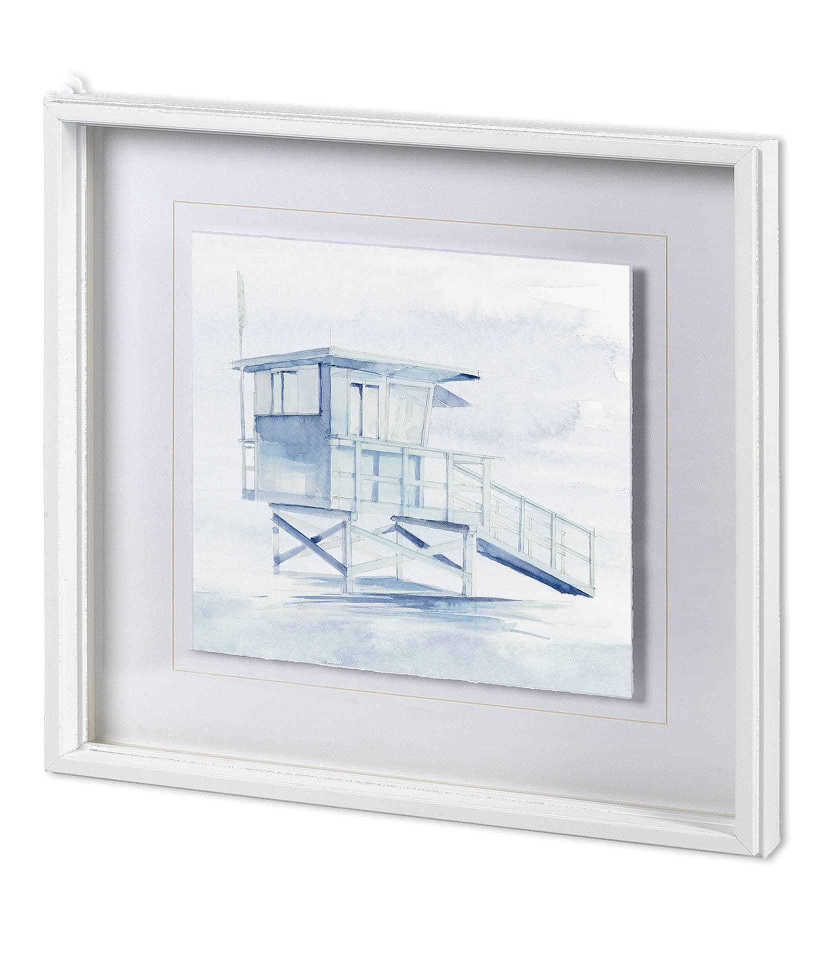 On Beach III by Mercana Studio a Hand Embellished Textured Framed Art Print Matted under Glass — product photograph