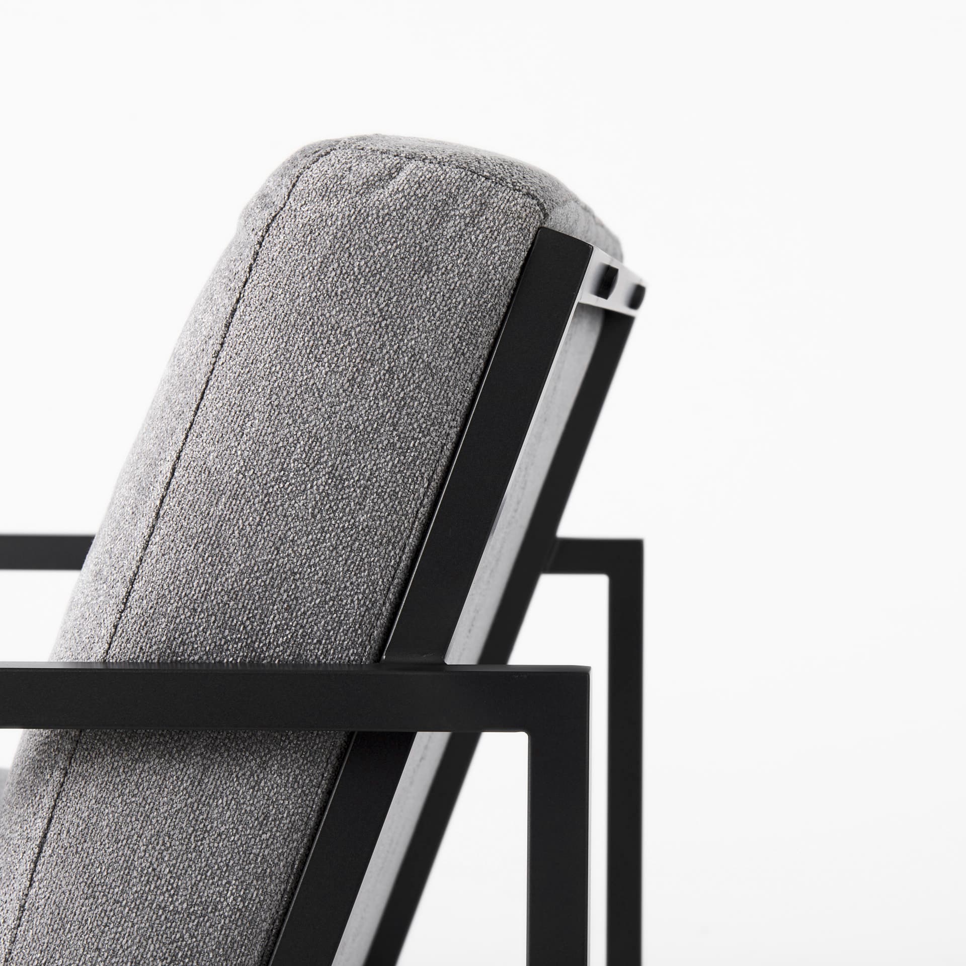 Armelle Gray Fabric Seat W/Black Metal Frame Accent Chair — product photograph