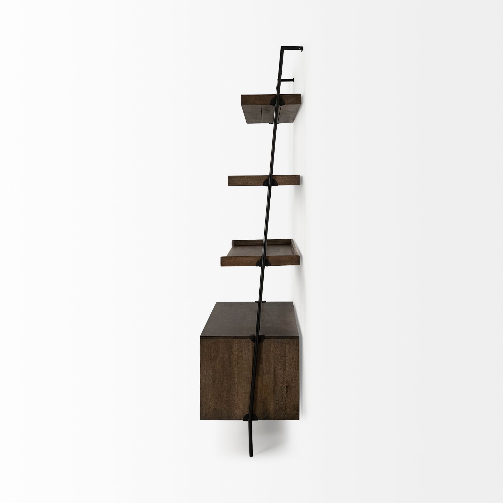 Grace 37.5L x 20W x 82H Two-Toned Brown Wood Three Shelf Shelving Unit — product photograph