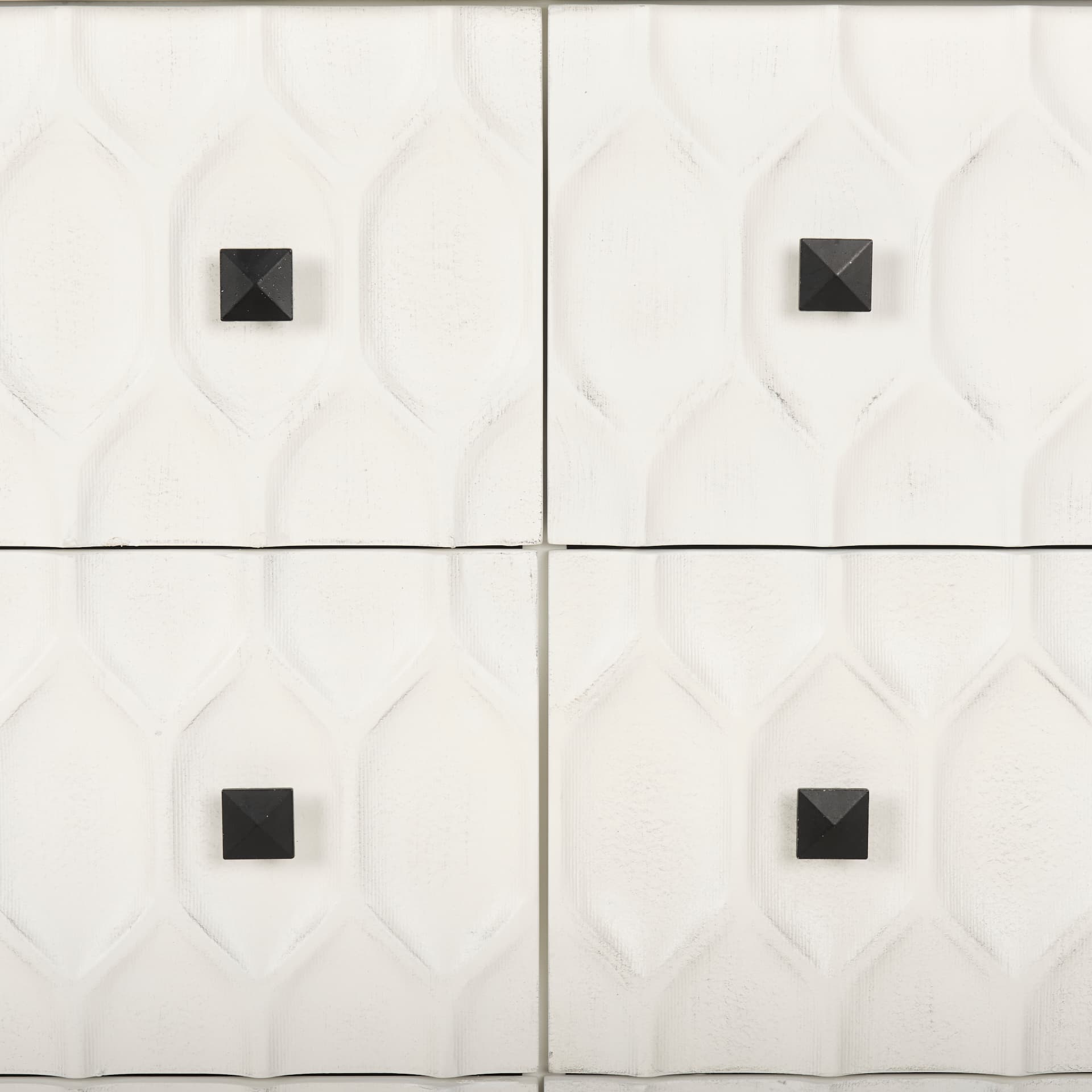 Savannah White Fir Veneer w/ Gray Metal 6-Drawer Sideboard — product photograph