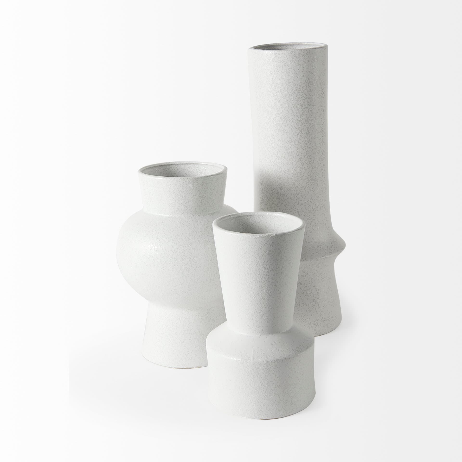 Laforge 10.8H Medium White Ceramic Vase — product photograph