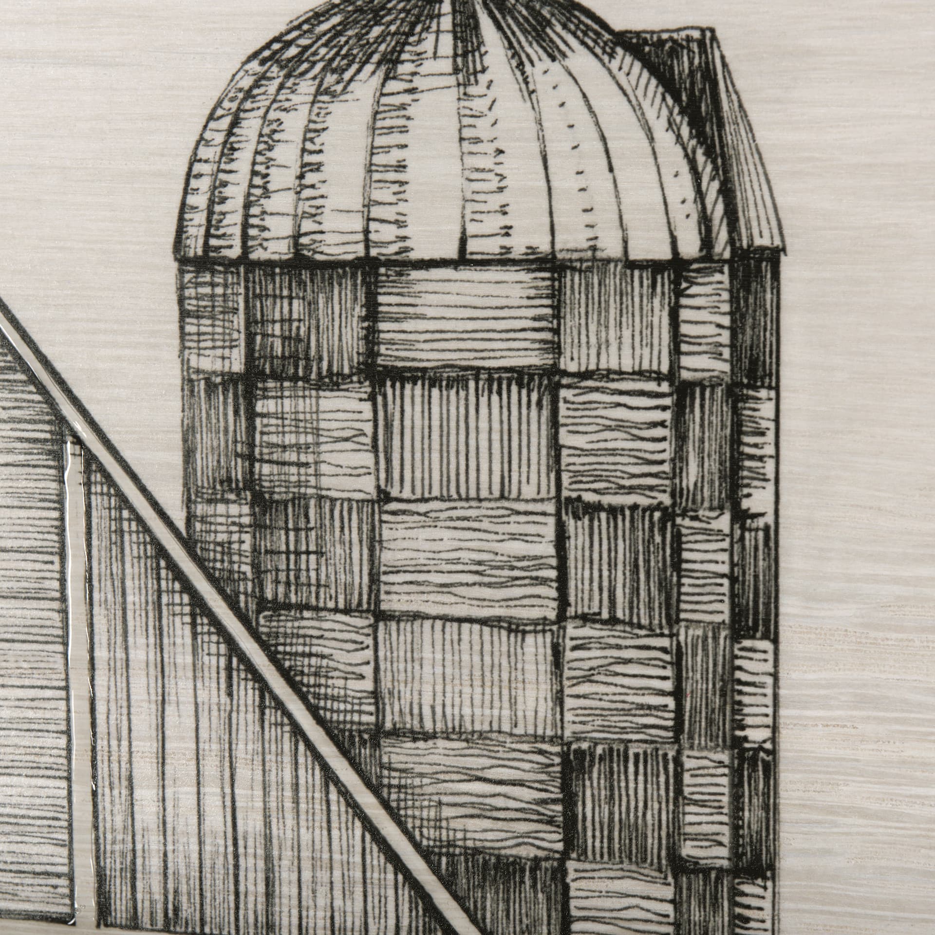 Barn Buildings I by CV a Hand Embellished Textured Framed Art Print Matted under Glass — product photograph