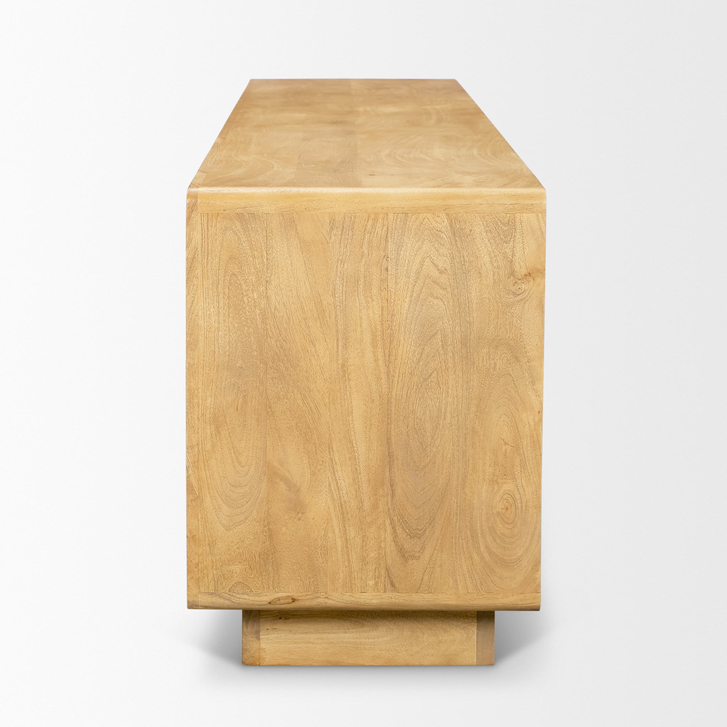 Valterra Light Brown Wood w/ Travertine 6 Door Media Console — product photograph