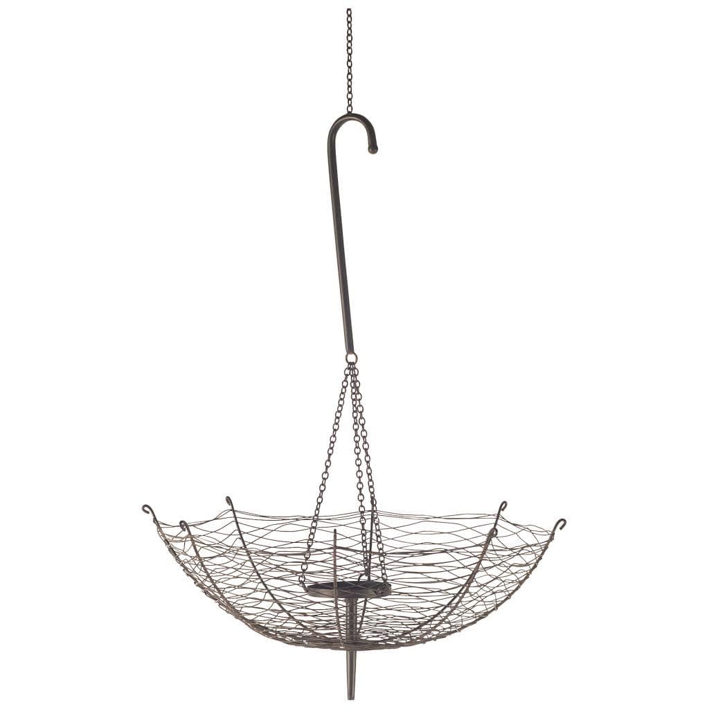 Rihanna III Large Black Metal Umbrella Candle Holder Lantern — product photograph