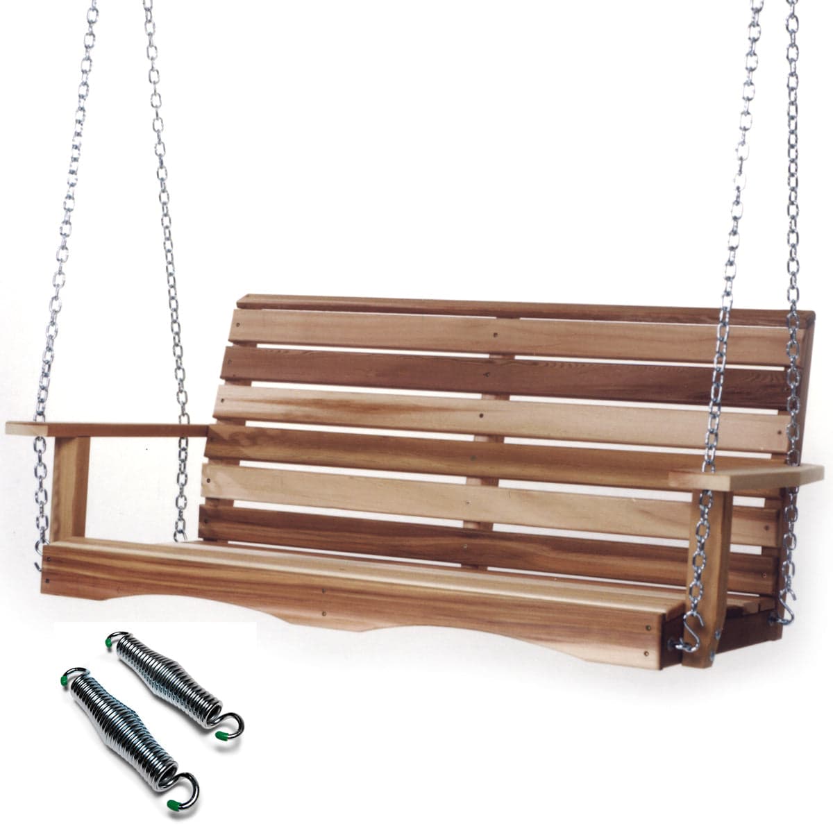 4-ft Cedar Porch Swing with Comfort Springs PS48-SW10 — product photograph