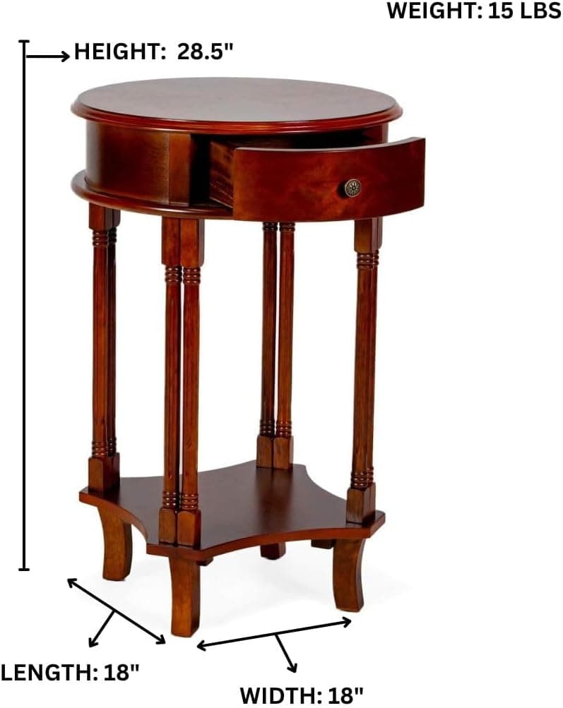 Round Accent Table HR23 Cherry Finish — product photograph