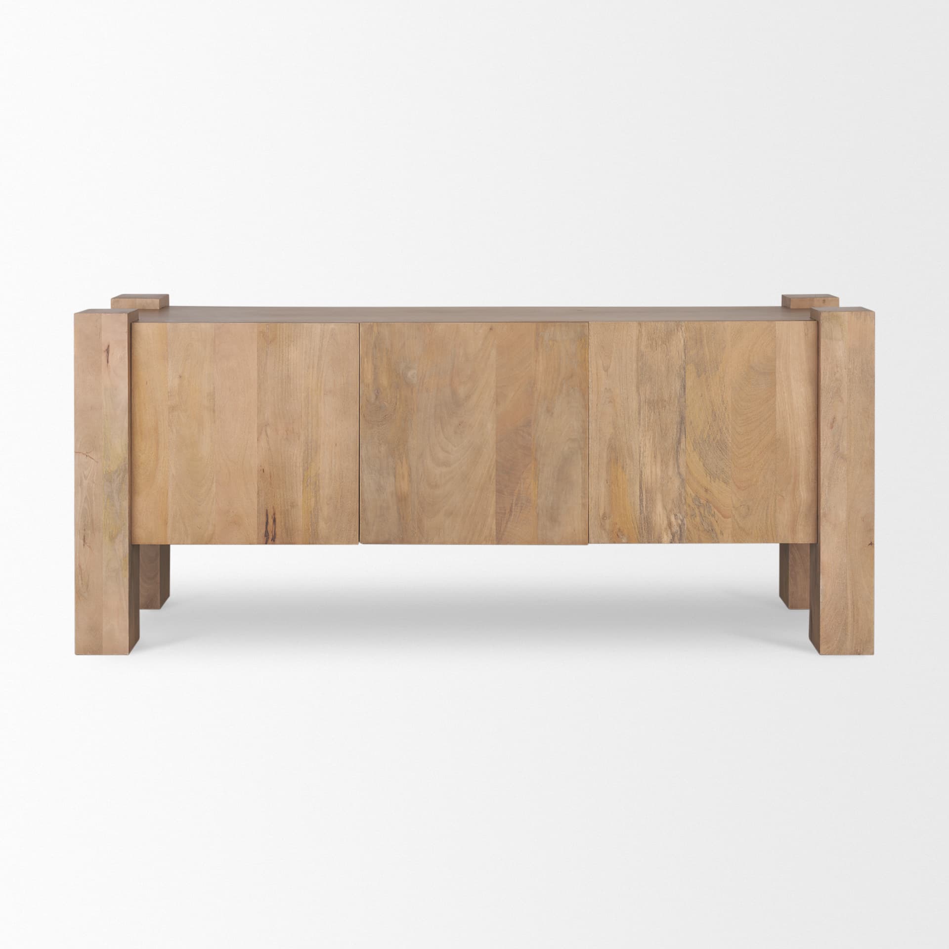 Beth Light Brown Wood w/ 3 Doors Sideboard — product photograph