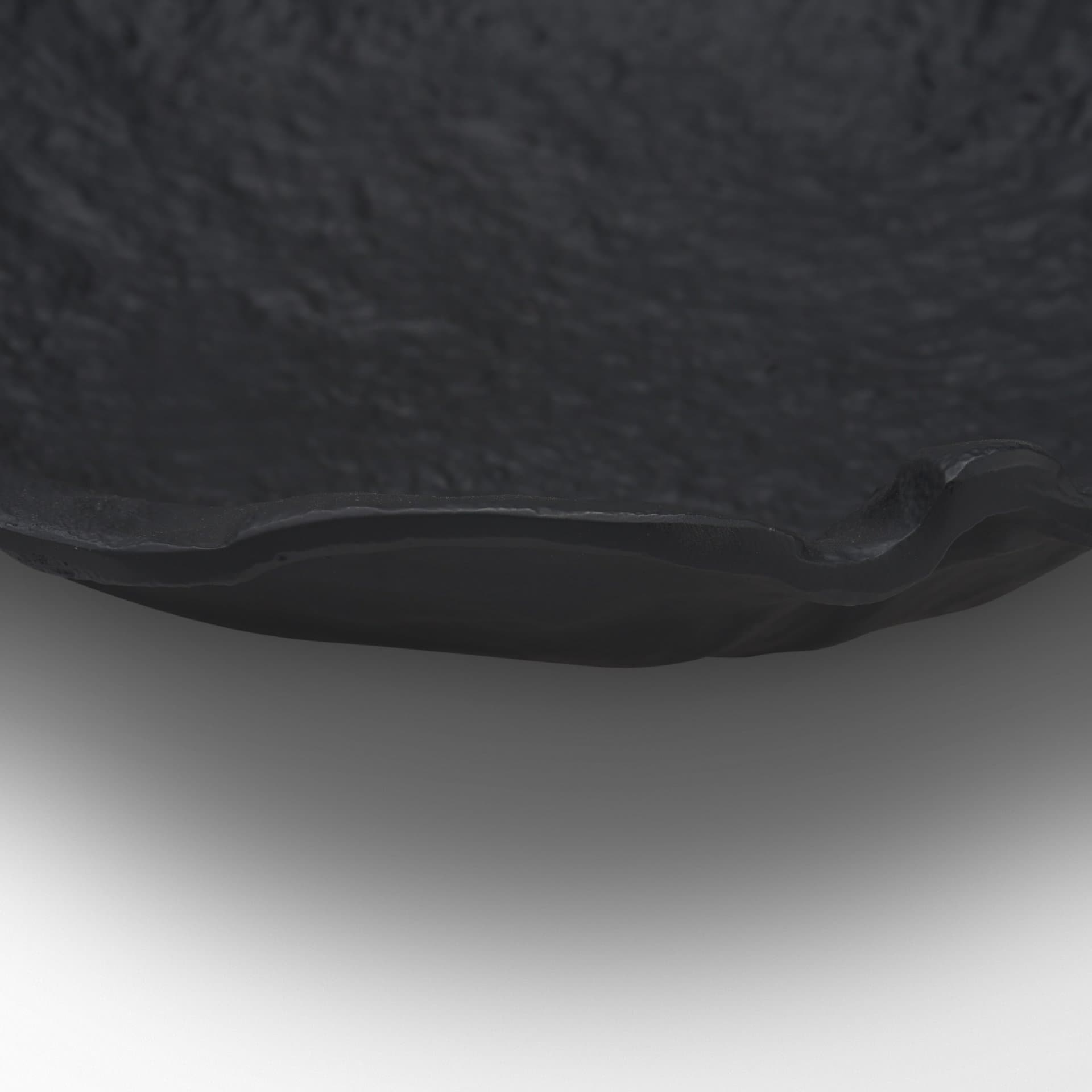 Verdant Large Matte Black Metal Decorative Centerpiece Bowl — product photograph