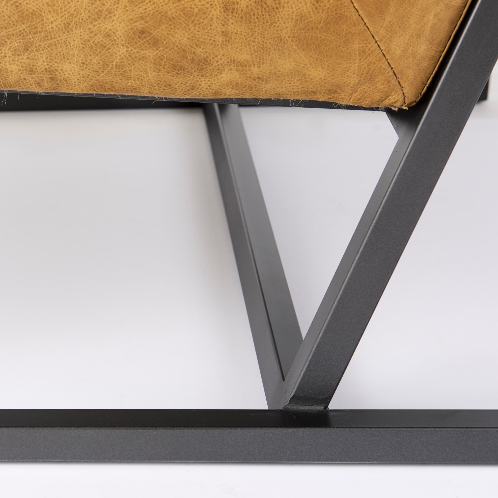 Armelle II Brown Leather Seat w/Gray Metal Frame Accent Chair — product photograph