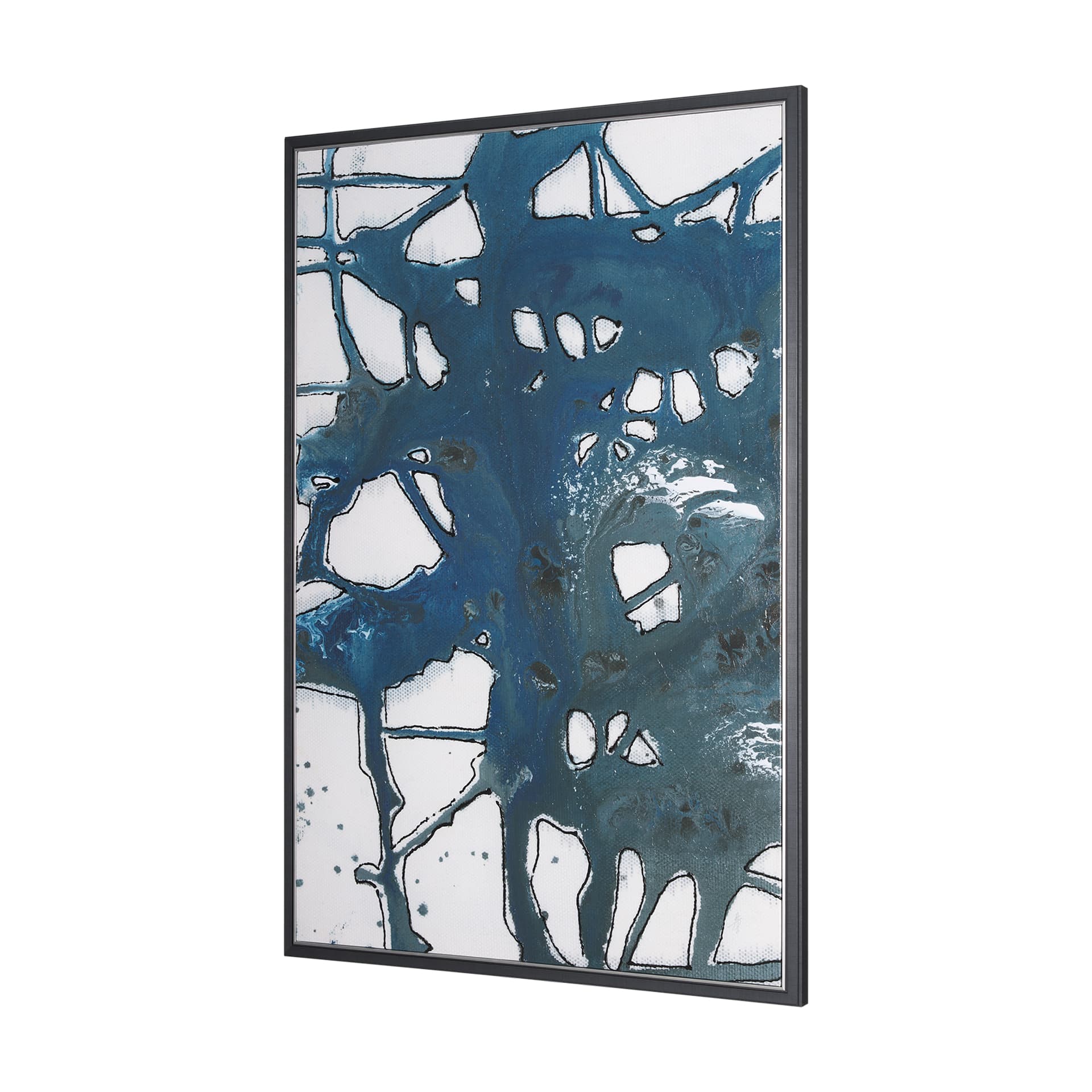 Tributary II by Mercana Studio a Hand Embellished Textured Framed Canvas — product photograph