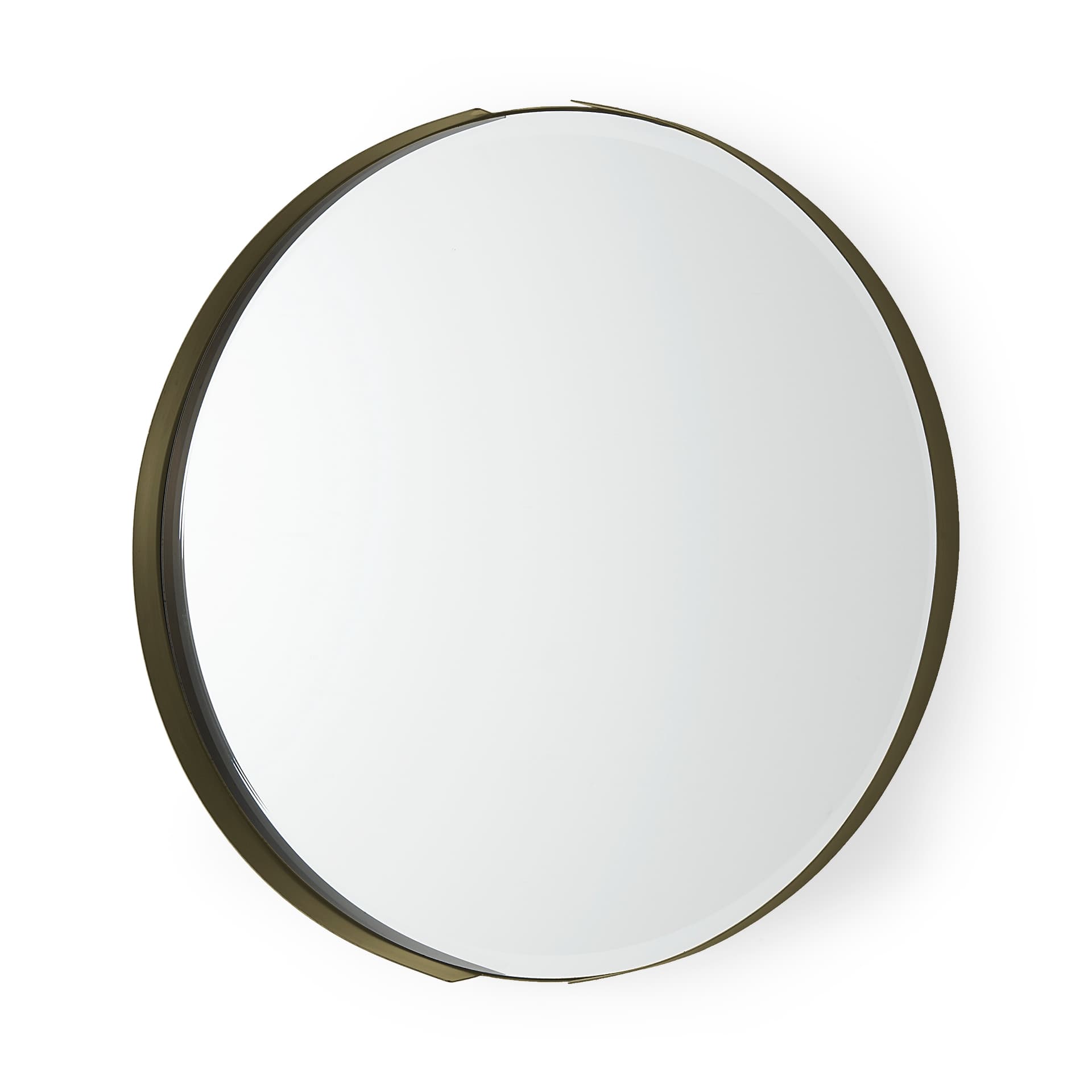 Adrianna 24.4" Gold Metal Round Mirror — product photograph
