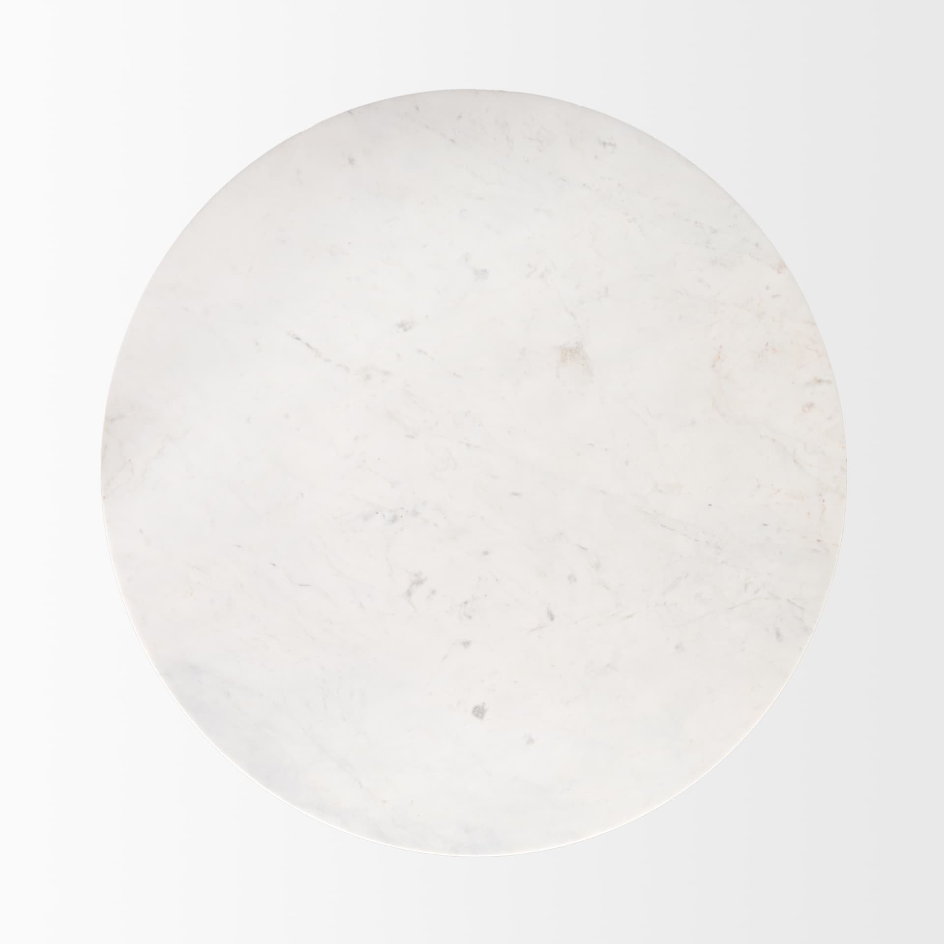 Allyson 42" Round Pedestal Dining Table | Banswara White Marble & Brown Wood | Seats 4 — product photograph
