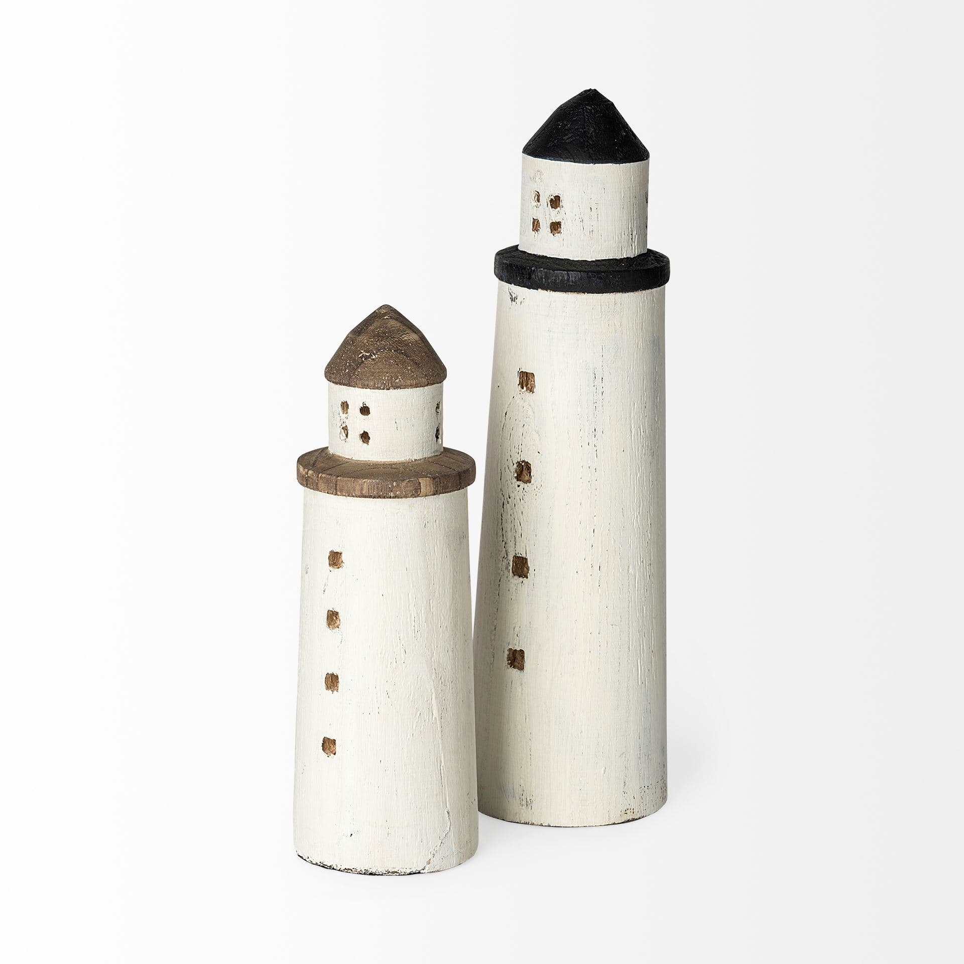 Abner (Large) 4L x 4W White Wooden Coastal Lighthouse — product photograph