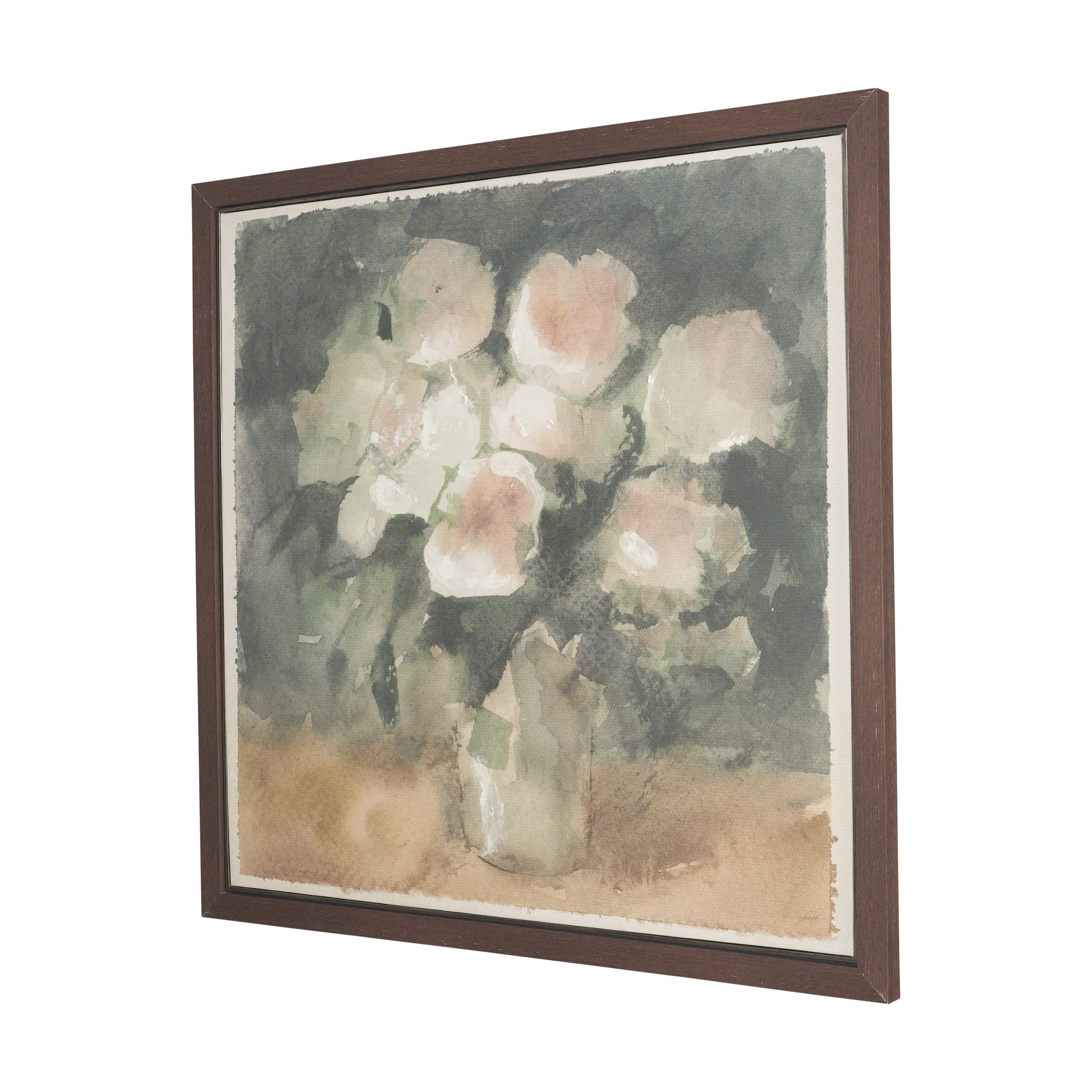 Blush by Mercana Studio Hand-Embellished Textured Framed Canvas Artwork — product photograph