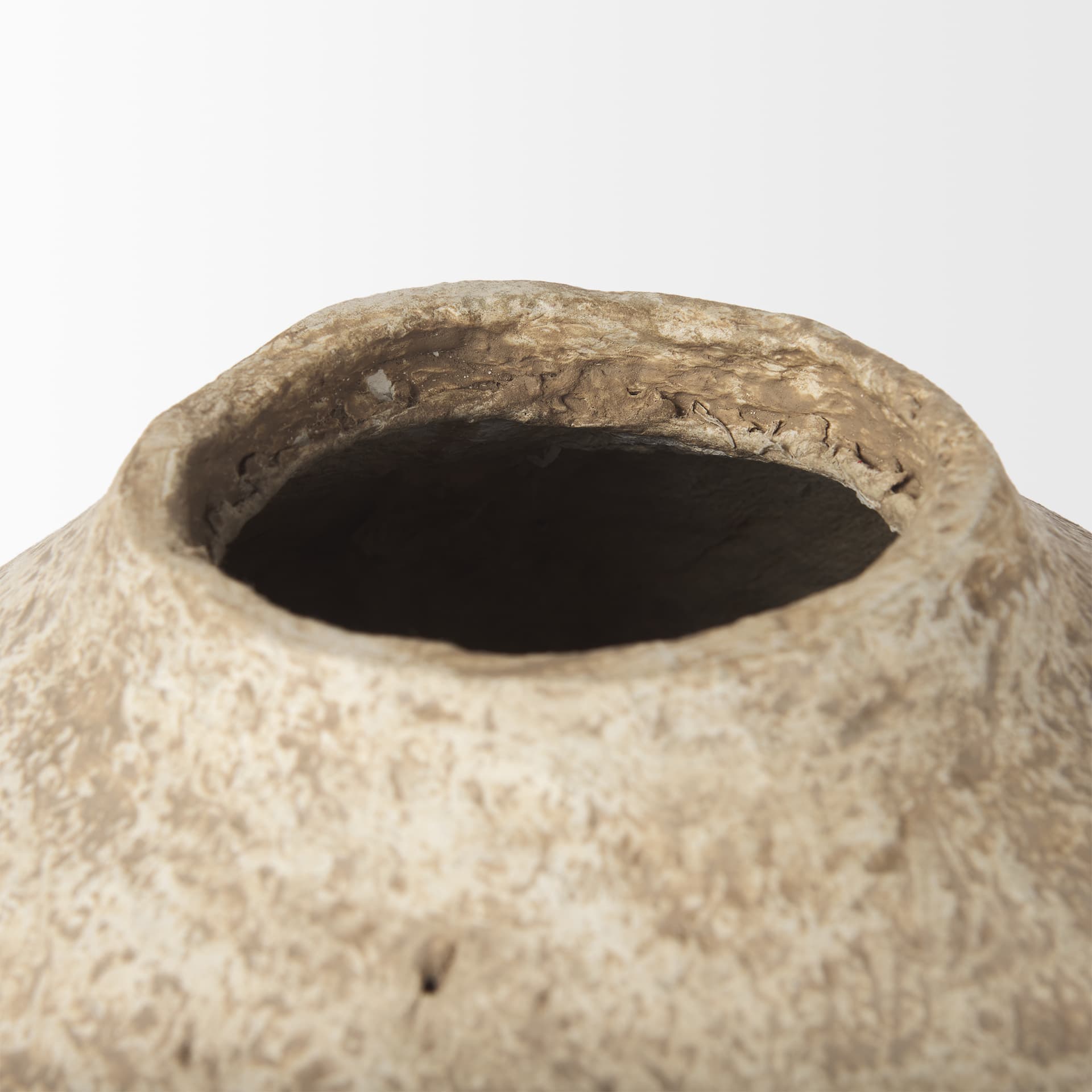 Ritu Large Beige Paper Mache Pot Vase — product photograph