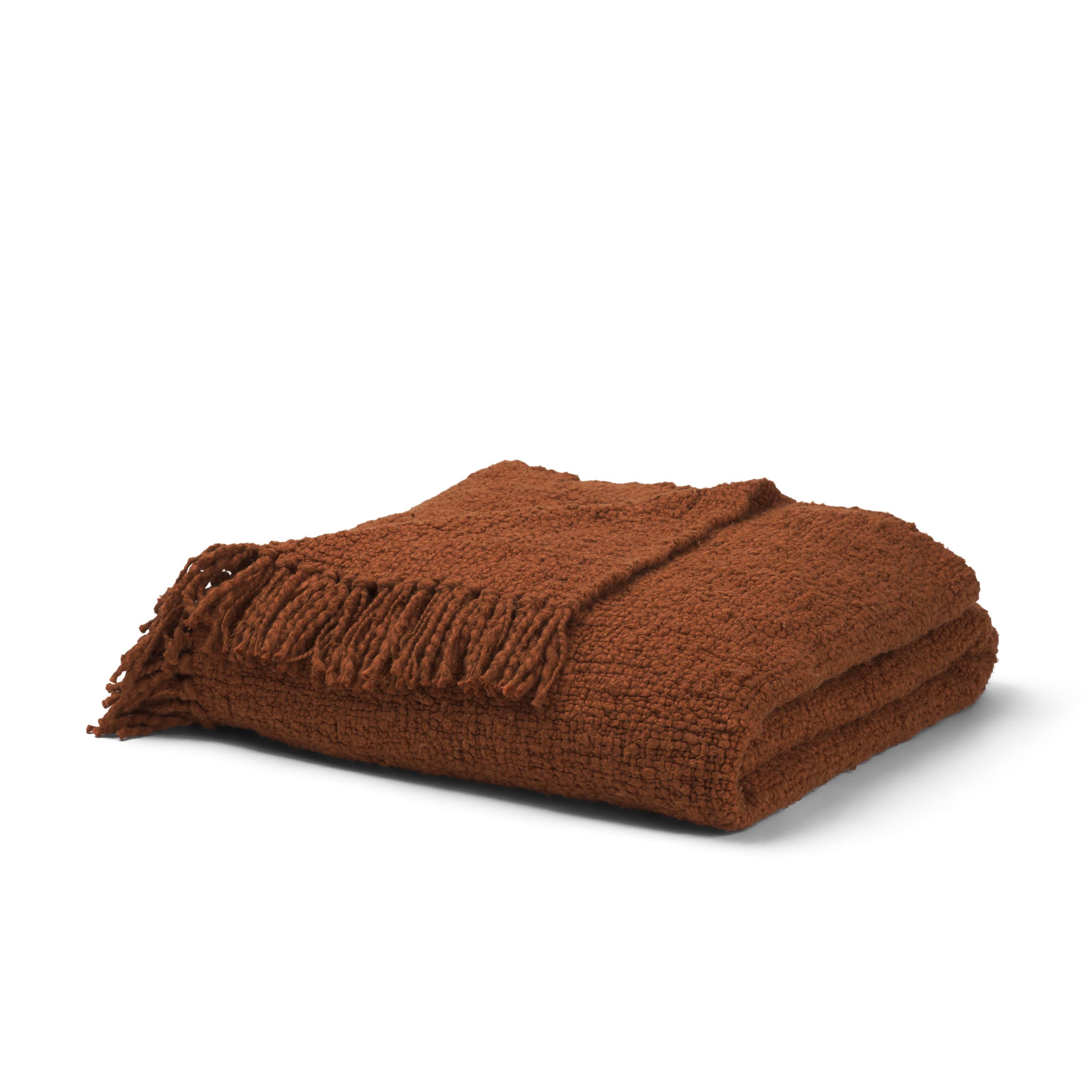 Kambal Copper Rust Woven Cotton Throw Blanket — product photograph