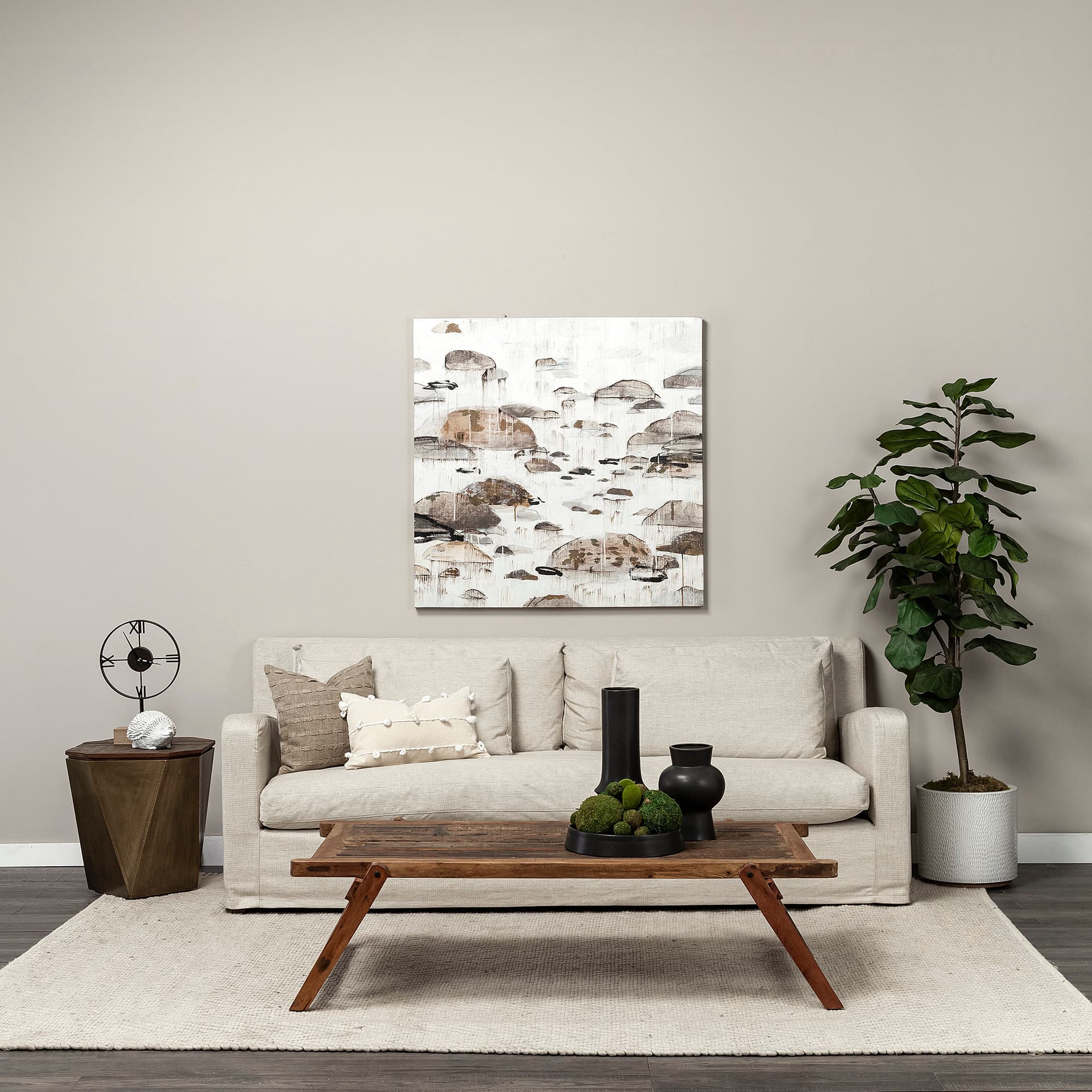 Denly II 92.5W Beige Slipcover Three Seater Sofa — product photograph