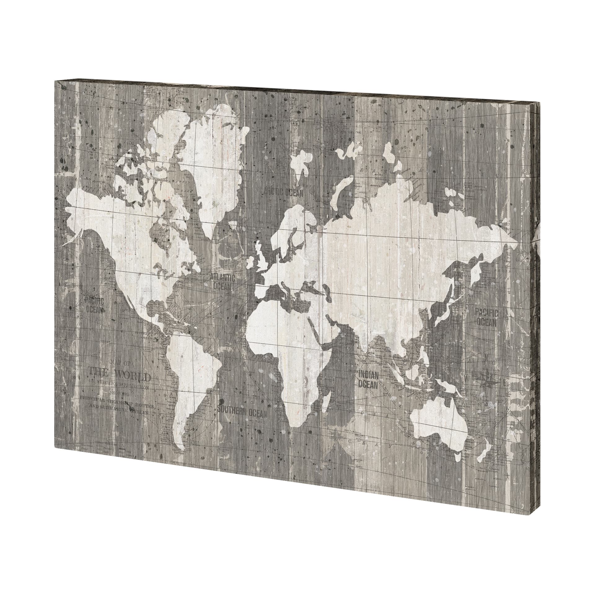 Old World Map Neutral by Mercana Studio a Hand Embellished Textured Canvas — product photograph