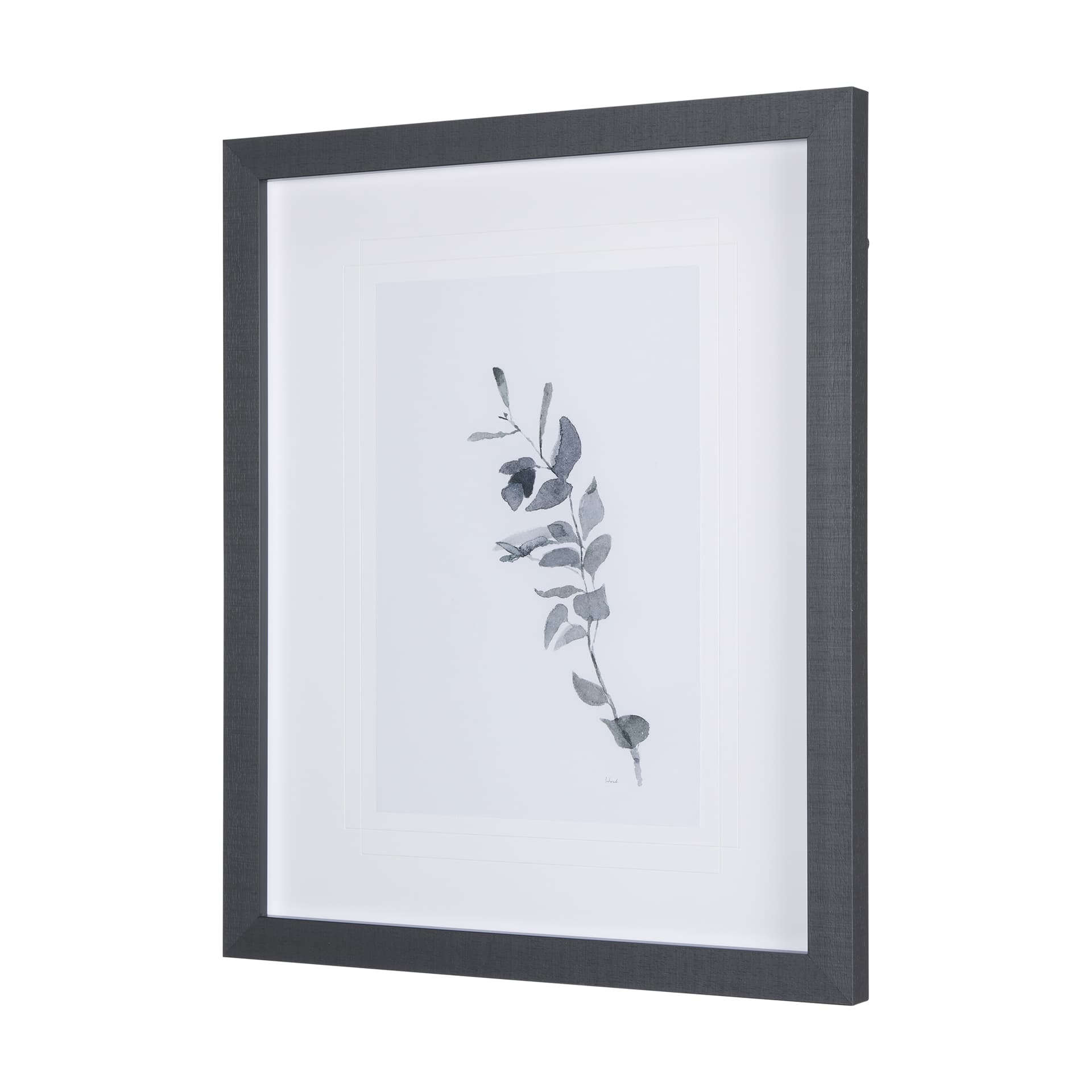 Leaf Shadow III by Mercana Studio a Hand Embellished Textured Framed Art Print Matted under Glass — product photograph