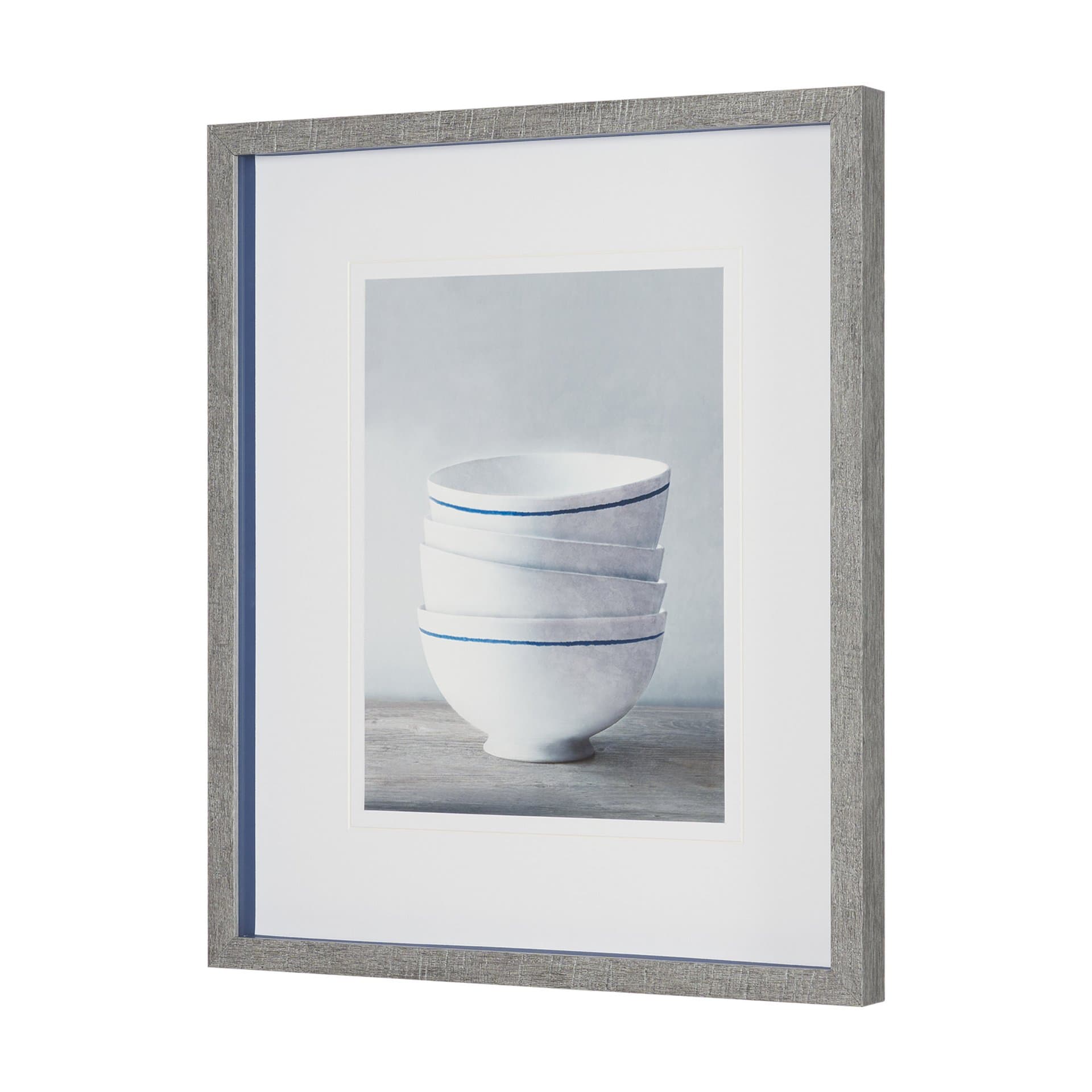 Four Artisan Bowls by Mark Chandon a Framed Art Print Matted under Glass — product photograph