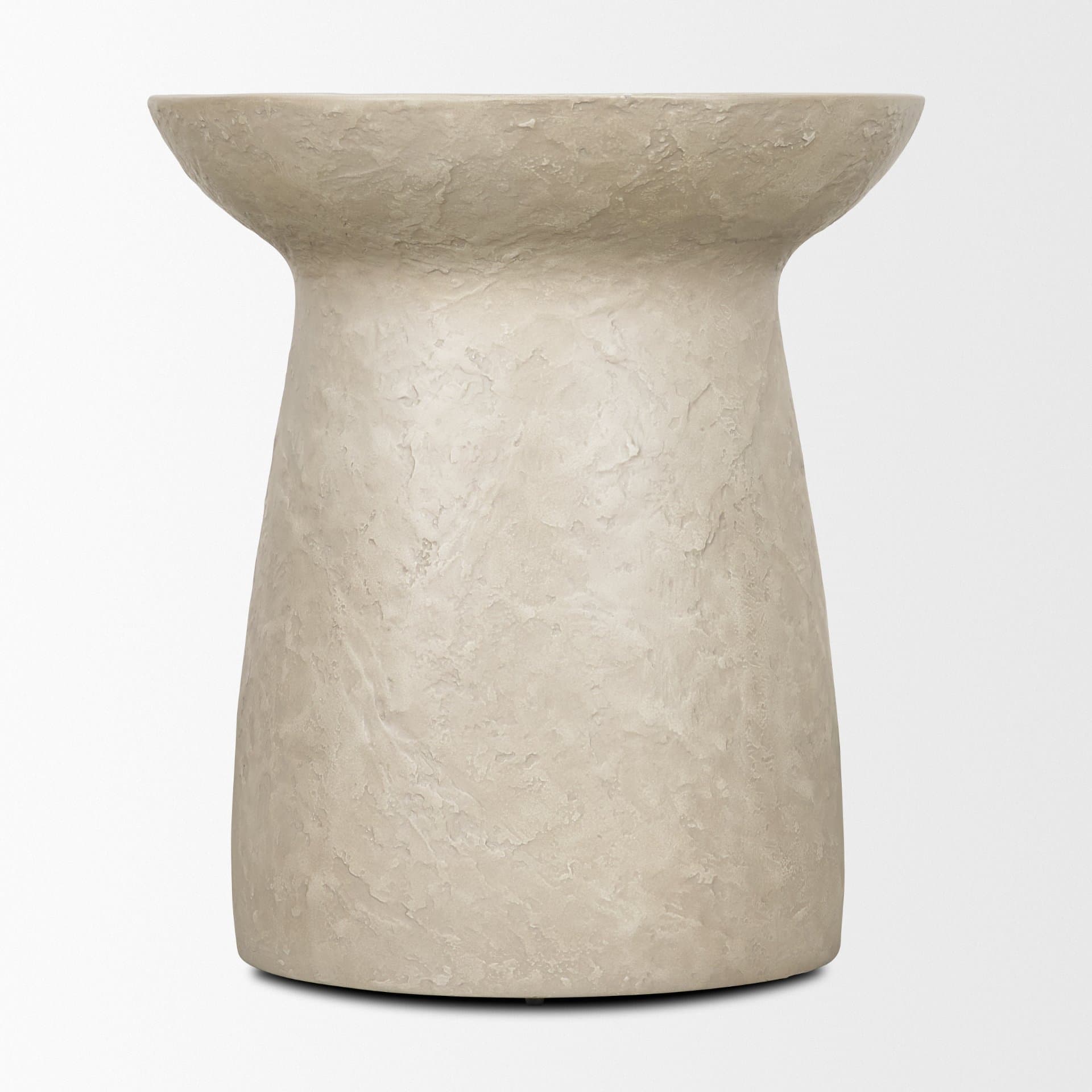 Mesa Round Stone Finish Pillar Accent Table — product photograph