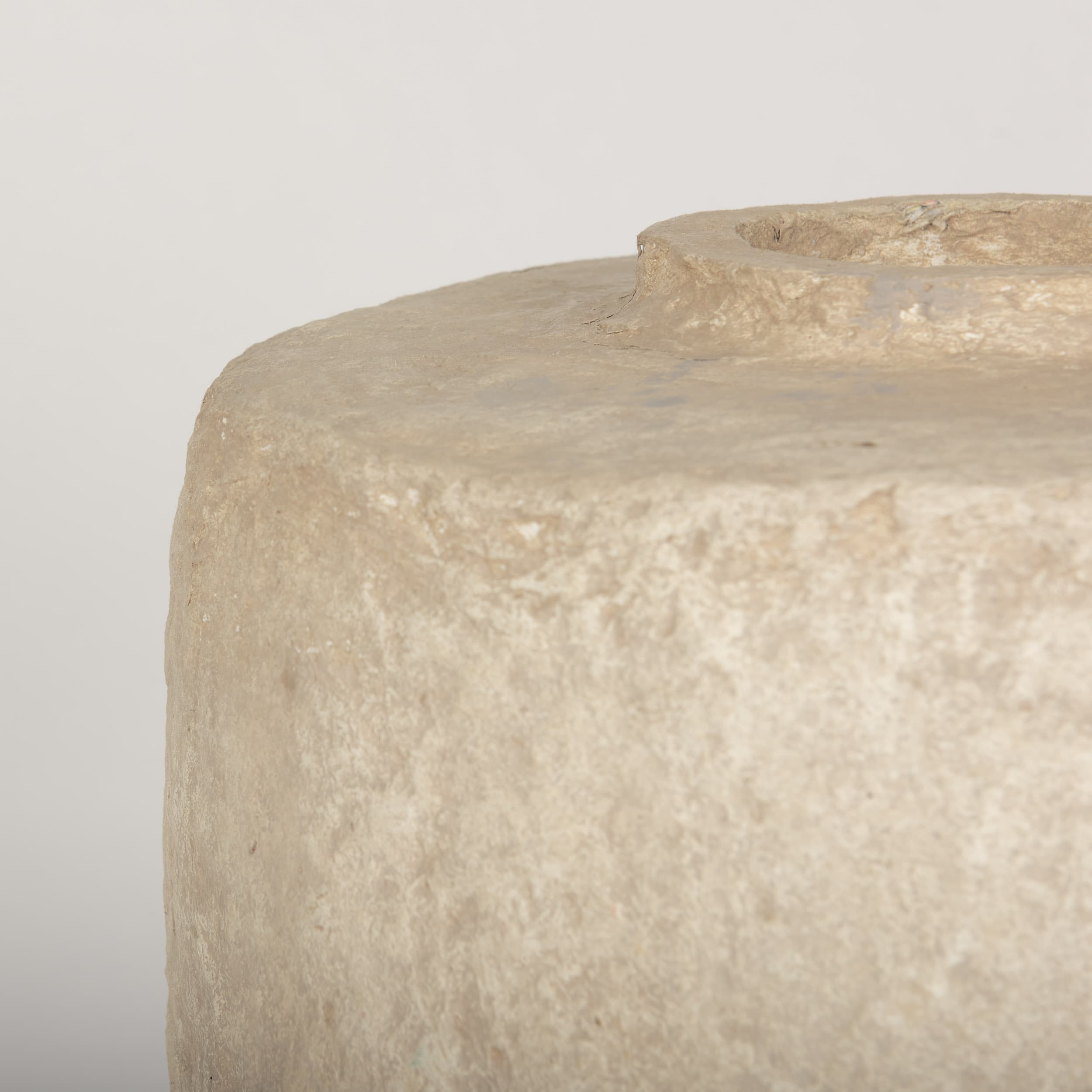 Rama Large Beige Paper Mache Floor Vase — product photograph