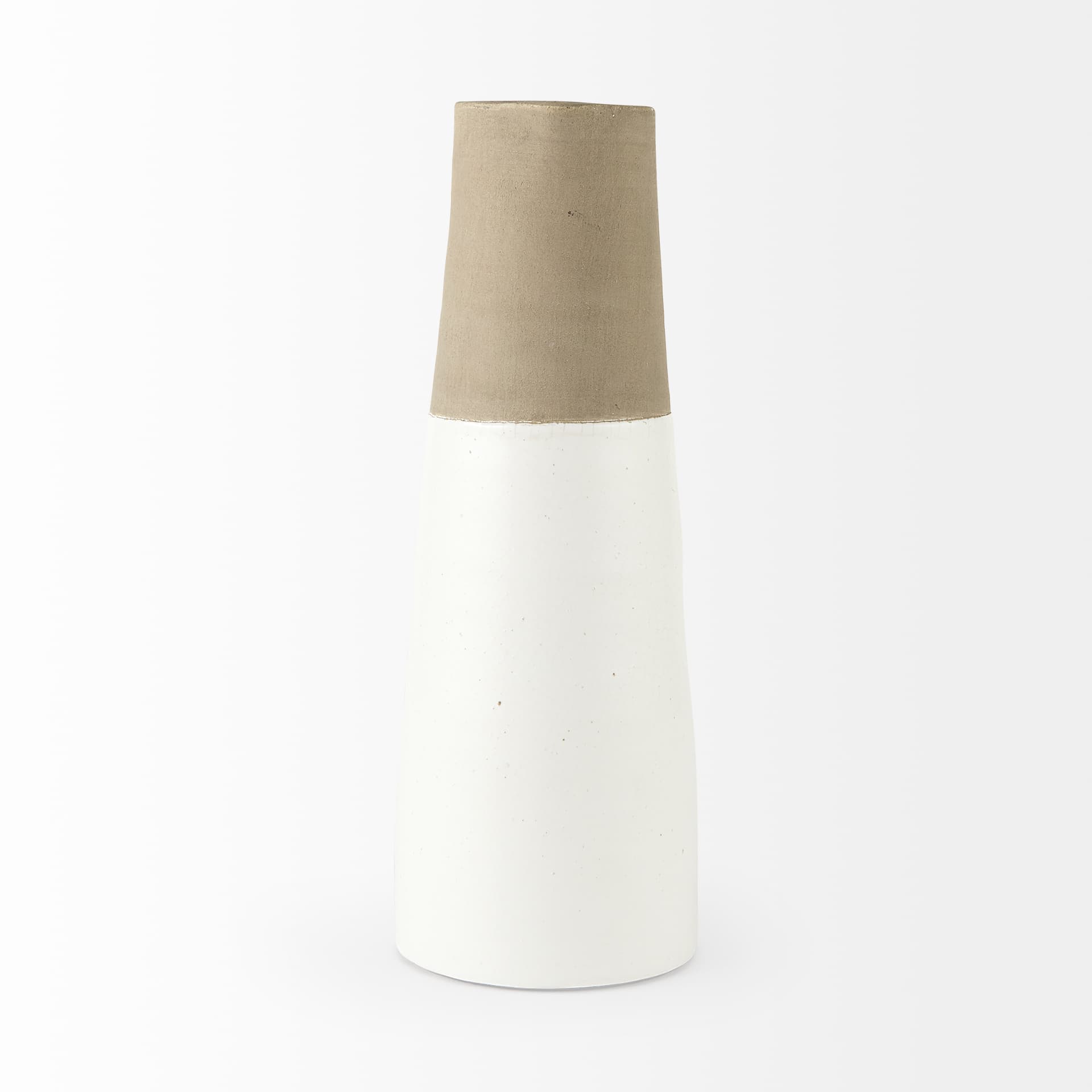 Garand Large 18.8H Two-Toned White Natural Ceramic Jug — product photograph