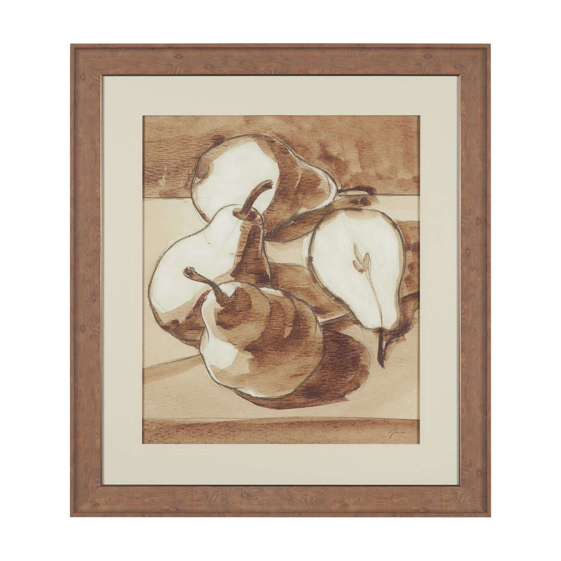 Pear Study II by Mercana Studio Hand Embelished Textured Framed Artwork Matted under Glass — product photograph