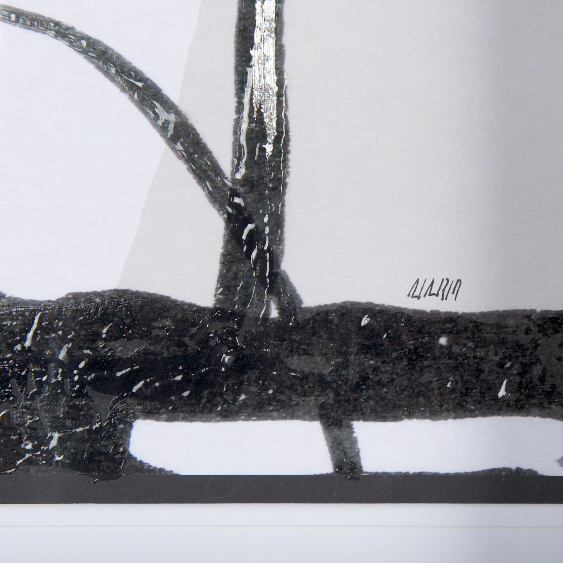 Neutral Shapes II by Mercana Studio a Hand Embellished Textured Framed Art Print Matted under Glass — product photograph