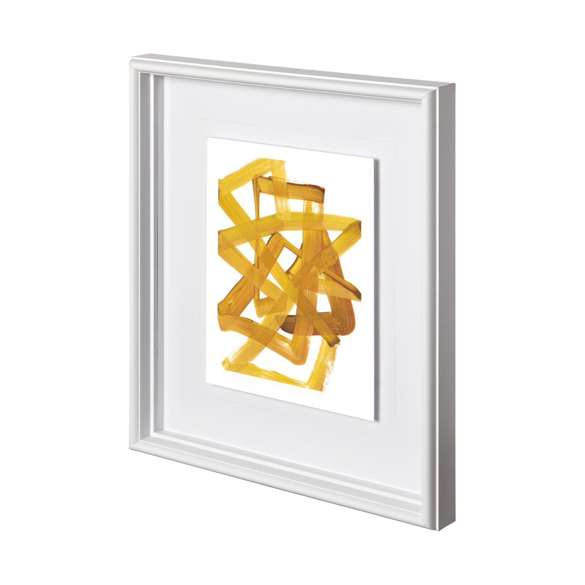 Gestural Brush 3 by Lora Gold a Hand Embellished Textured Framed Art Print Matted under Glass — product photograph