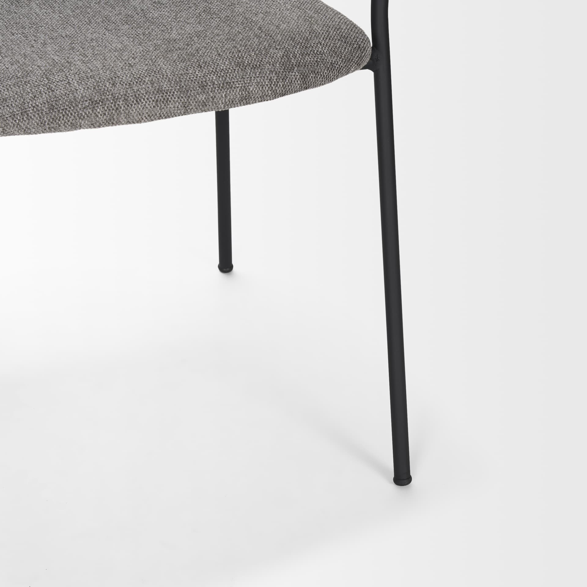 Carolyn Contoured Back Dining Side Chair | Gray Fabric w/ Metal — product photograph