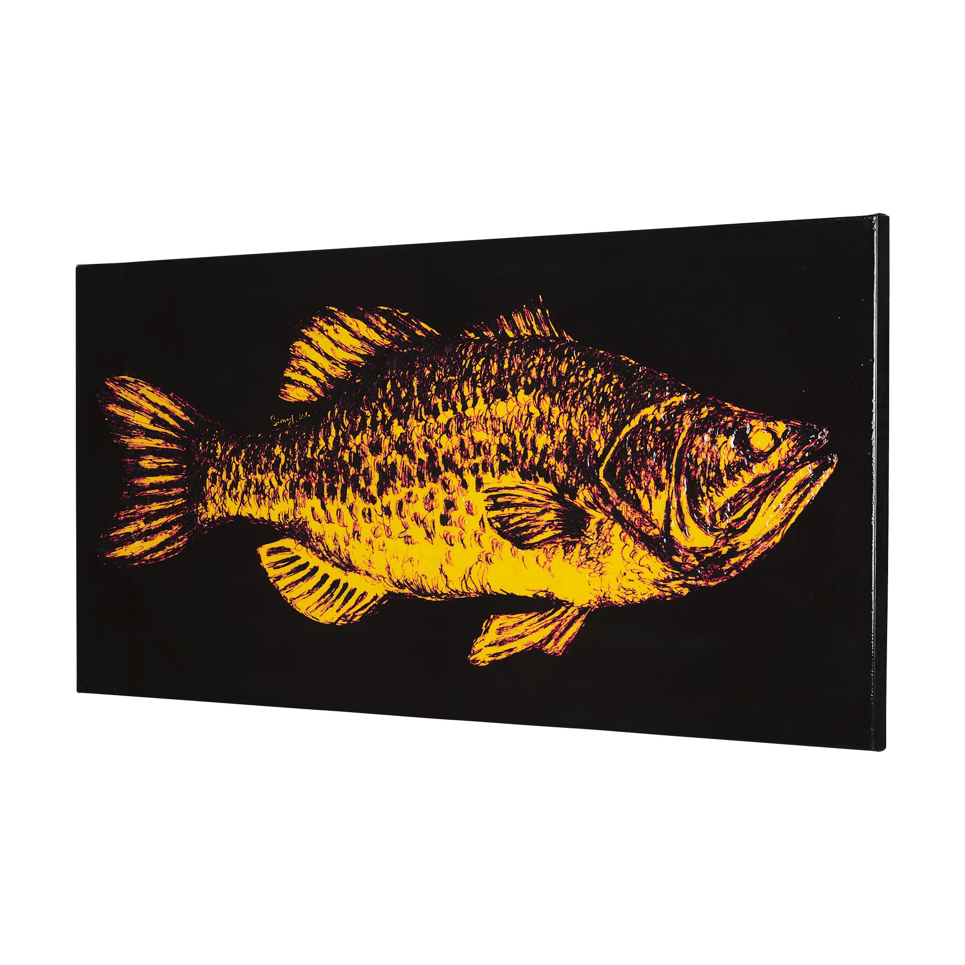 Largemouth Bass Orange by Mercana Studio a Hand Embellished Textured Canvas — product photograph