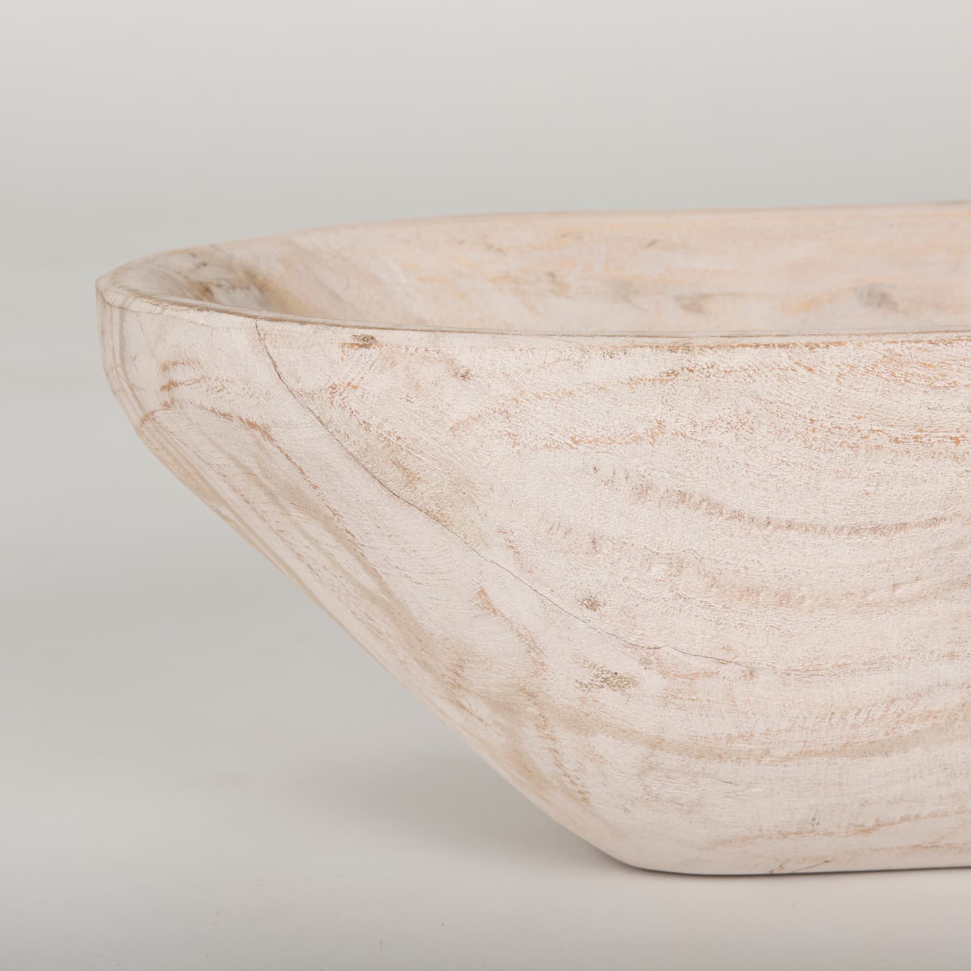 Athena Extra Large Oblong Light-Wash Reclaimed Wood Bowl — product photograph