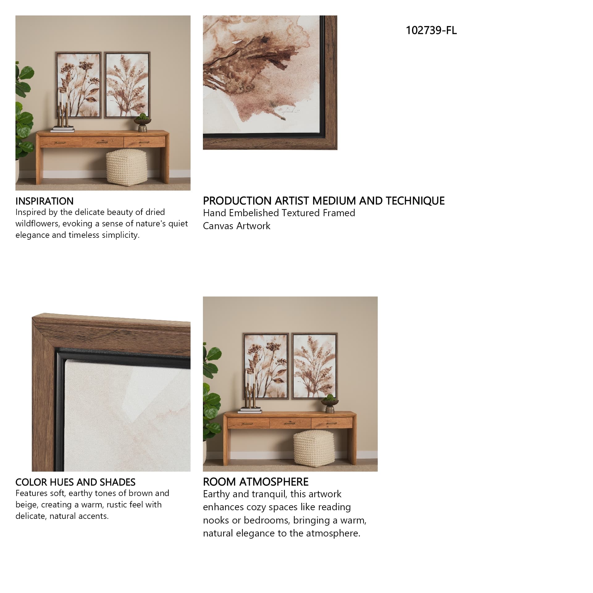 Fieldspoke I by Mercana Studio Hand-Embellished Textured Framed Canvas Artwork — product photograph