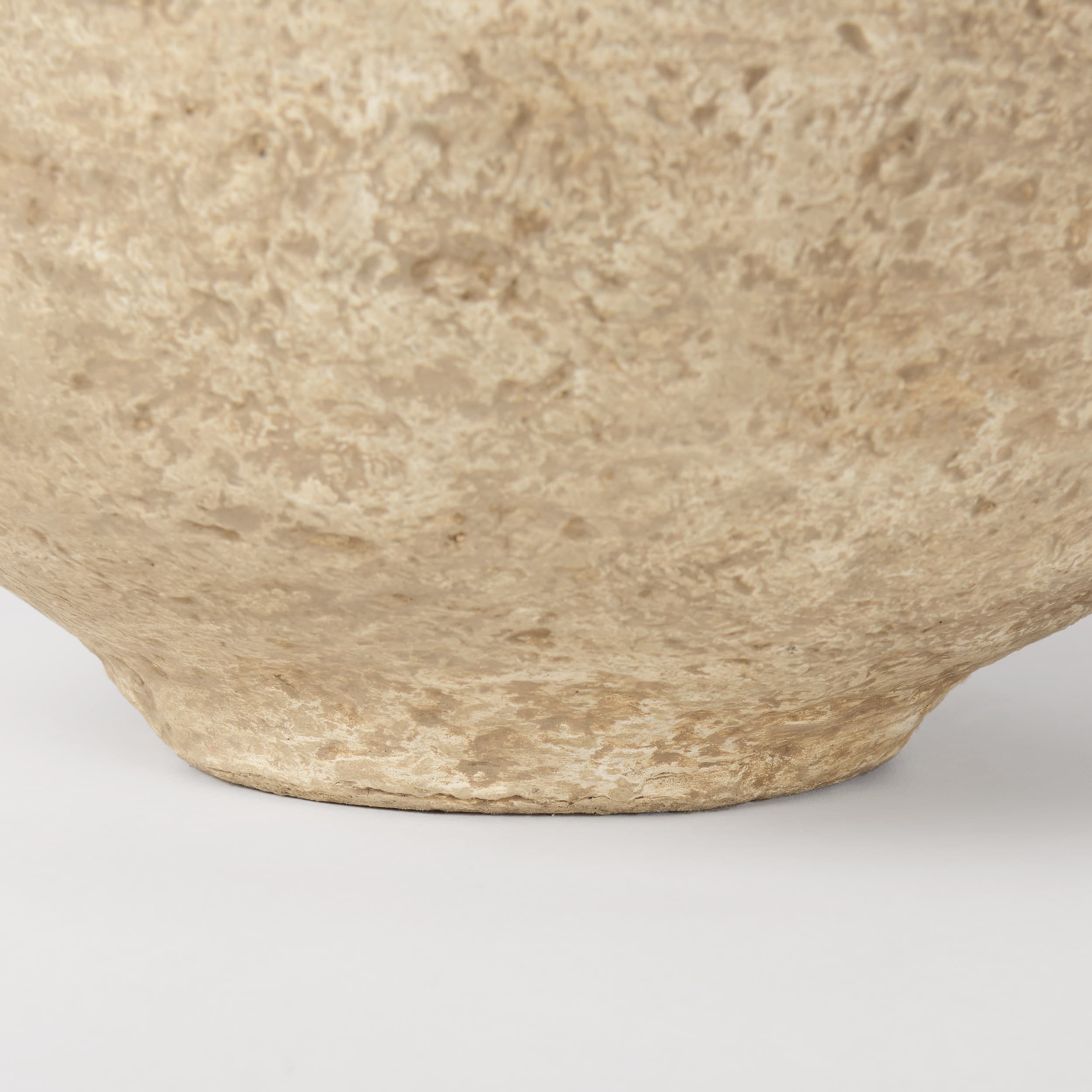 Ritu Large Beige Paper Mache Pot Vase — product photograph