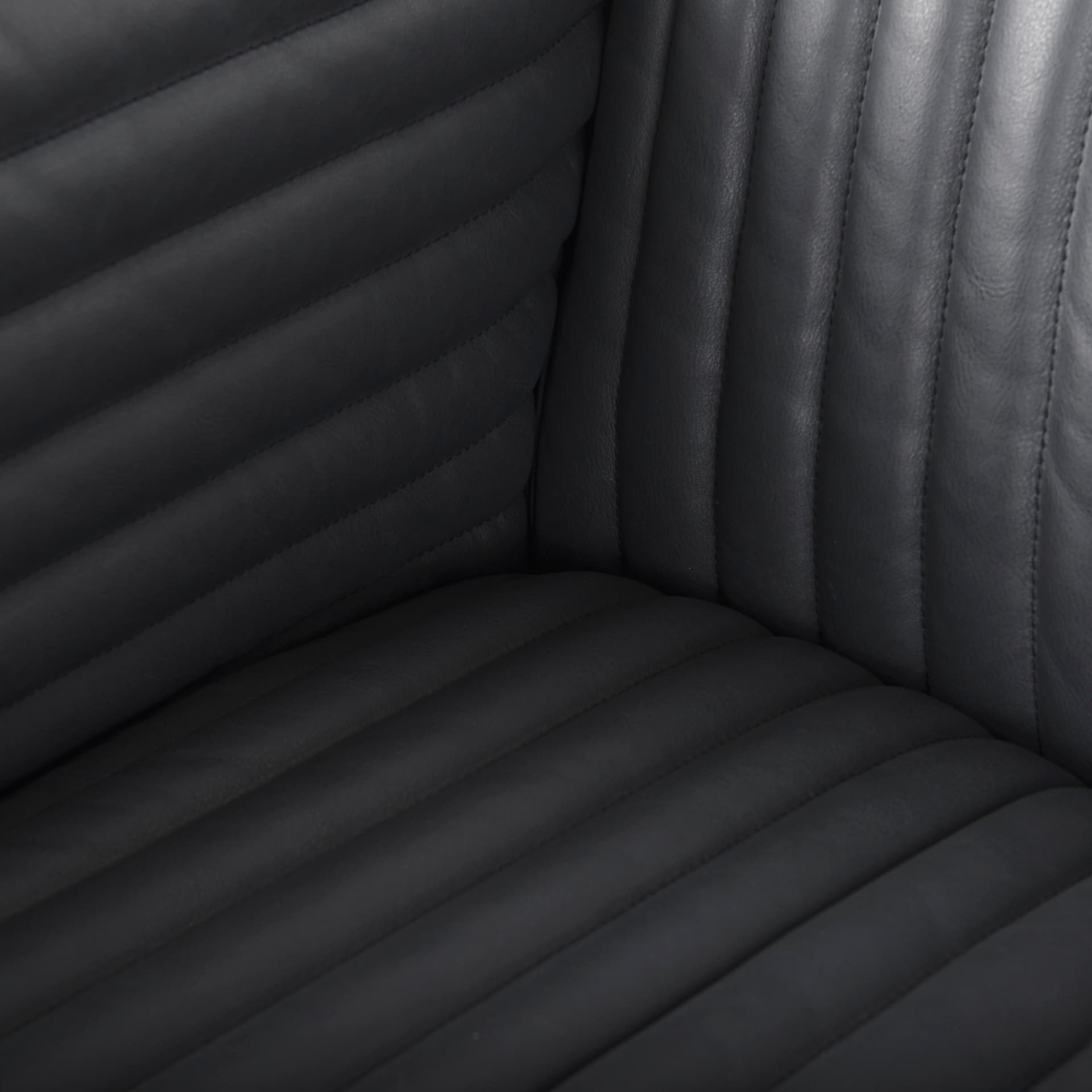 Ricciardo 82.5W Black Leather Wrapped Three Seater Sofa — product photograph