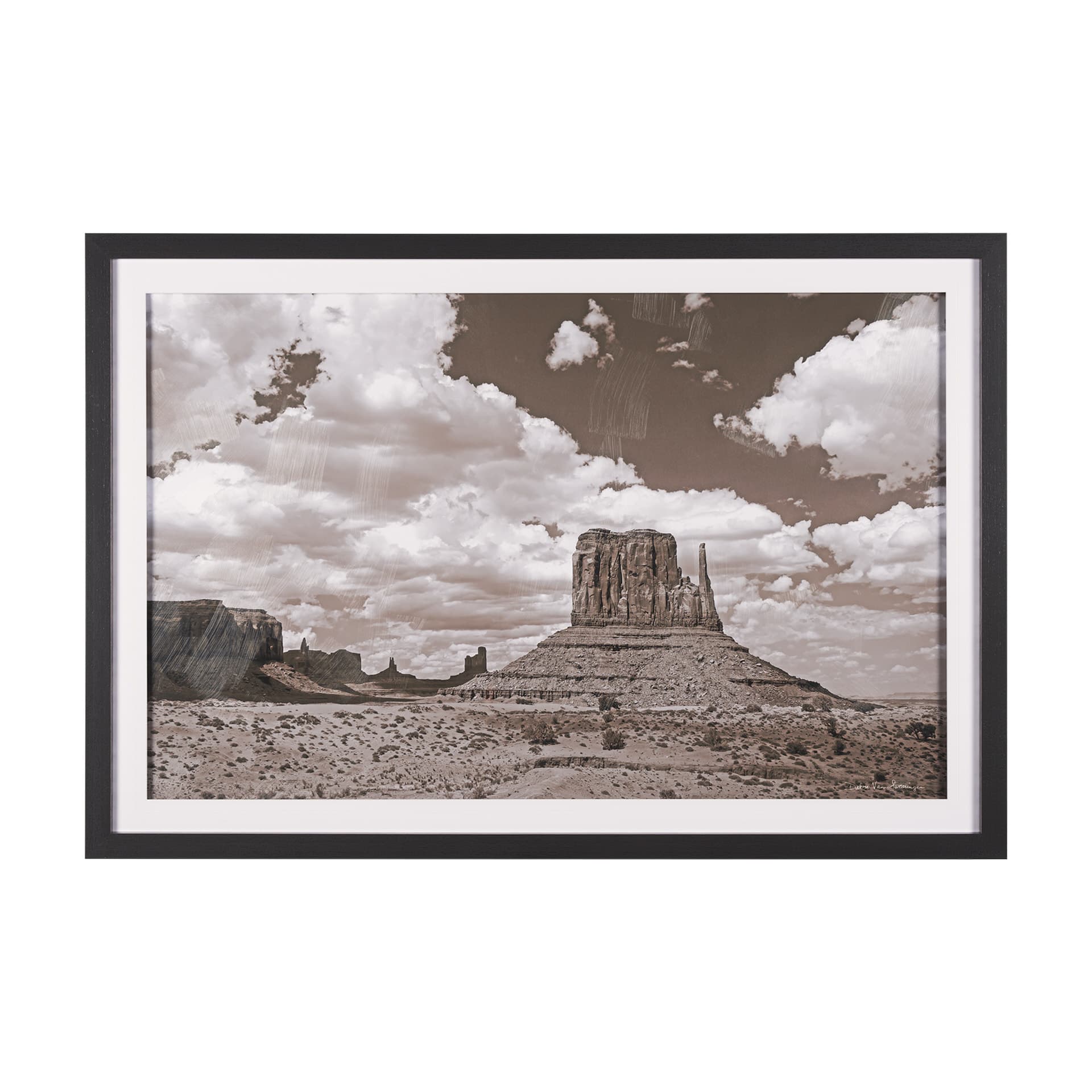 Monument Valley II Sepia by Debra Van Swearingen a Hand Embellished Framed Photo Art Print Matted un — product photograph