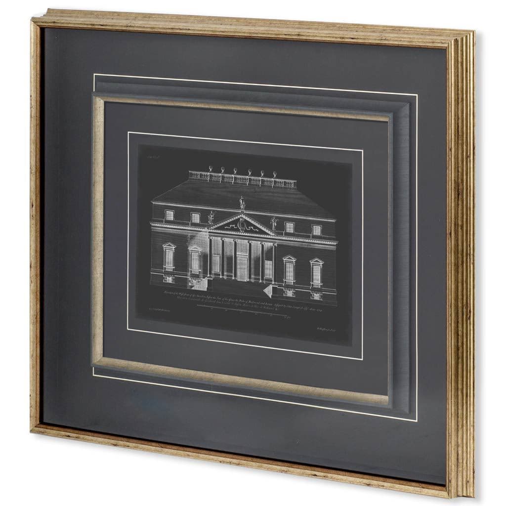 Vintage Facade Blueprint II by H. Hulsburgh a Framed Art Print Matted under Glass — product photograph