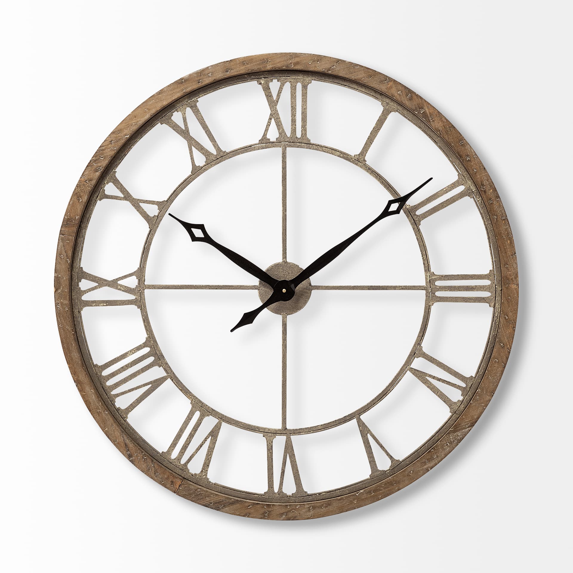 Mething Light Brown 31.5" Large Farmhouse Wall Clock — product photograph
